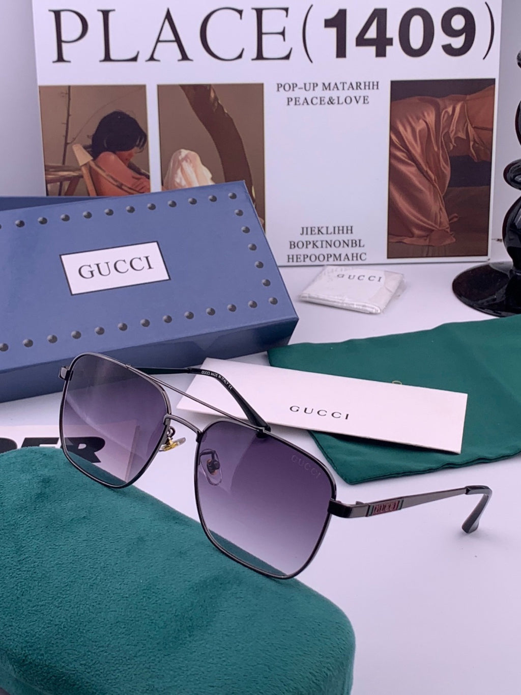 Gucci G1903 Aviator Black Lens Sunglasses for Men & Women - 382034 - detail image 3
