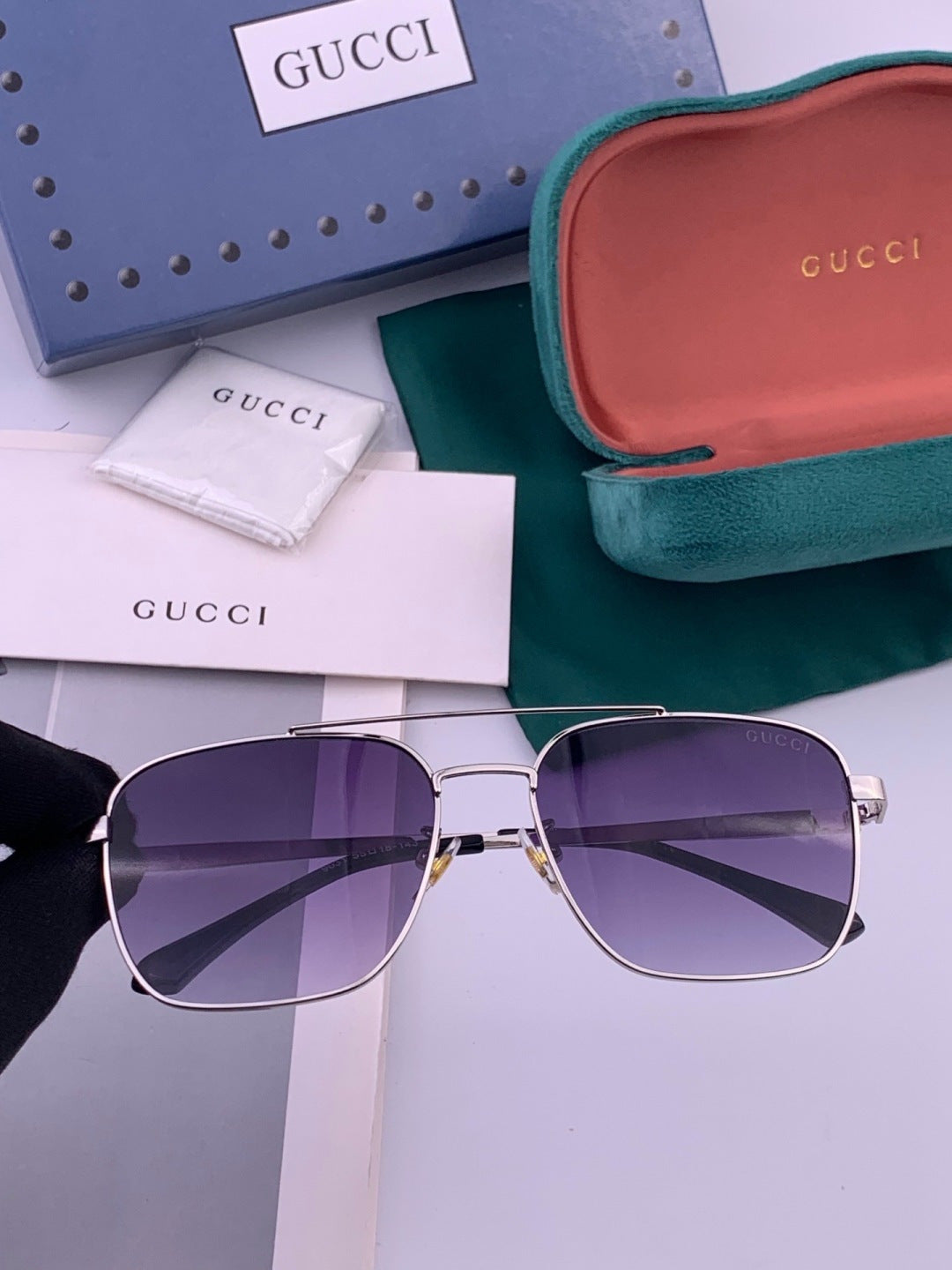 Gucci G1903 Aviator Black Lens Sunglasses for Men & Women - 382035 - detail image 2