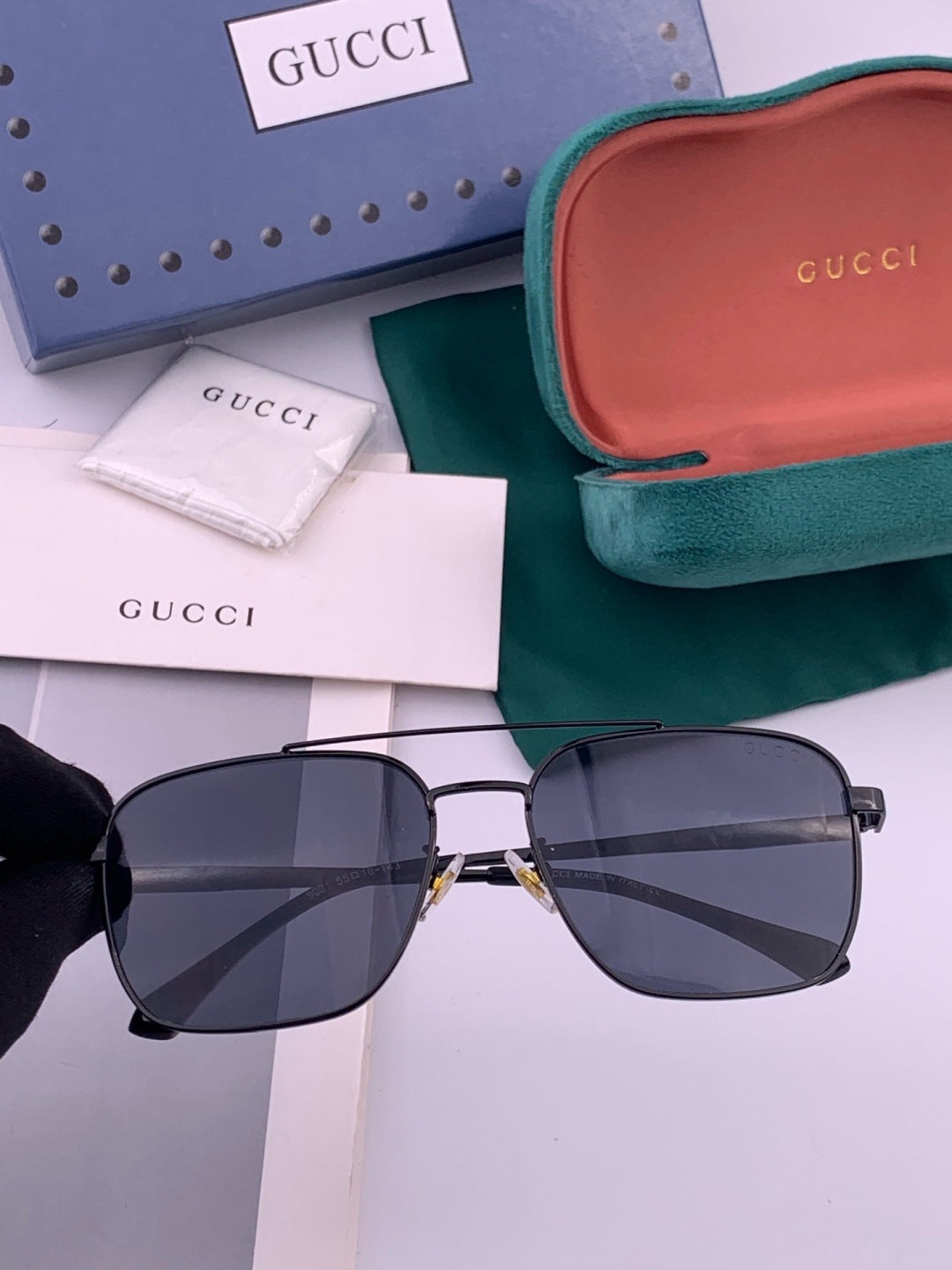 Gucci G1903 Aviator Black Lens Sunglasses for Men & Women - 382035 - detail image 4
