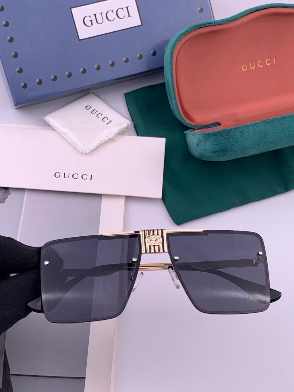 Gucci G71759 Aviator Red Lens Sunglasses for Men & Women
