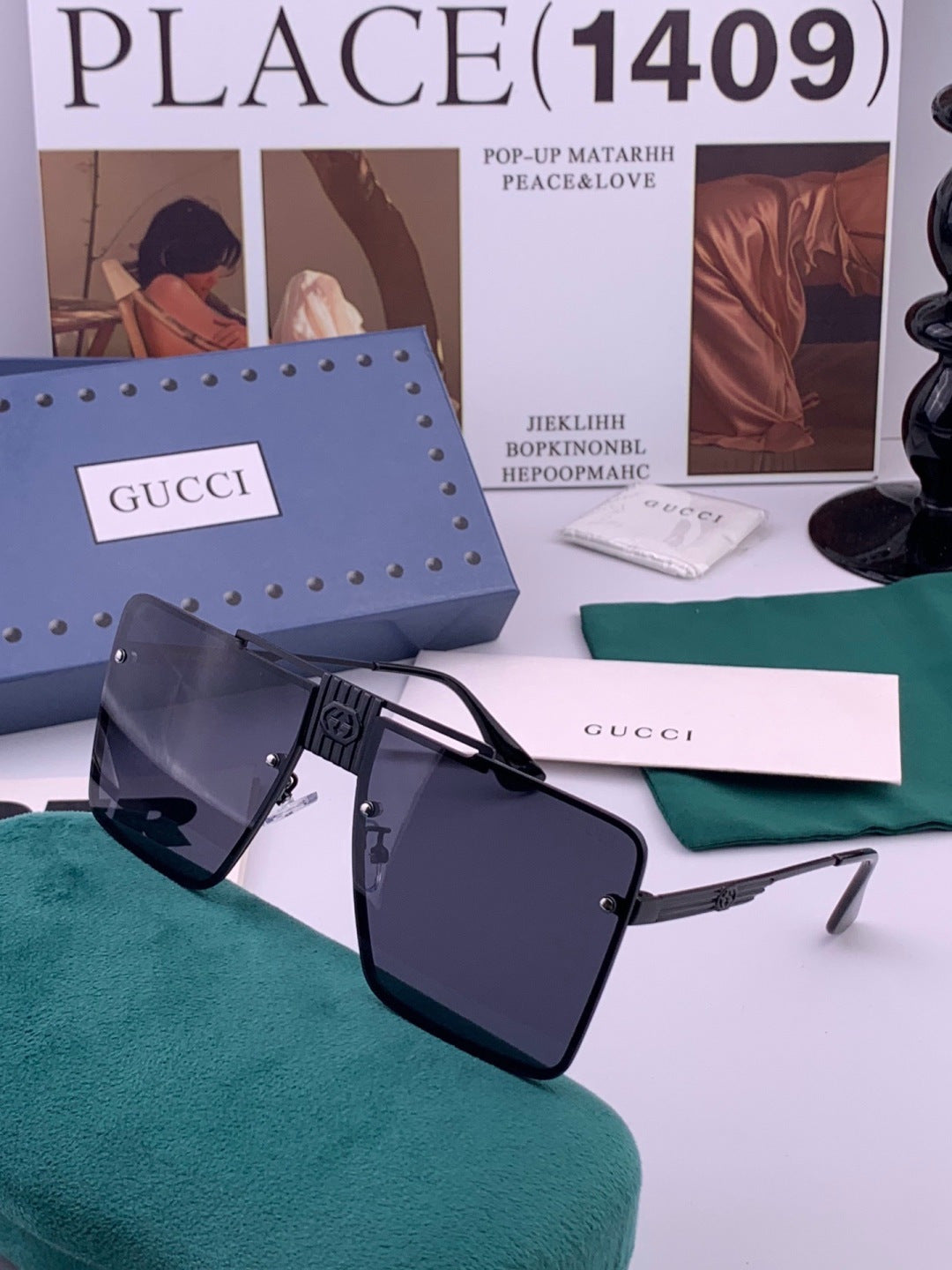 Gucci G71759 Aviator Red Lens Sunglasses for Men & Women - detail image 5