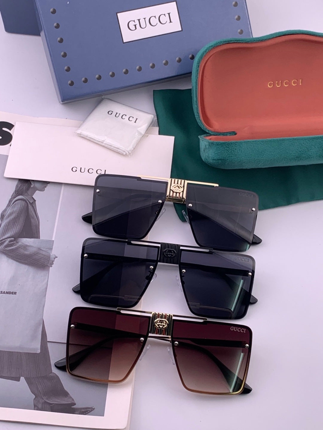 Gucci G71759 Aviator Red Lens Sunglasses for Men & Women - detail image 7