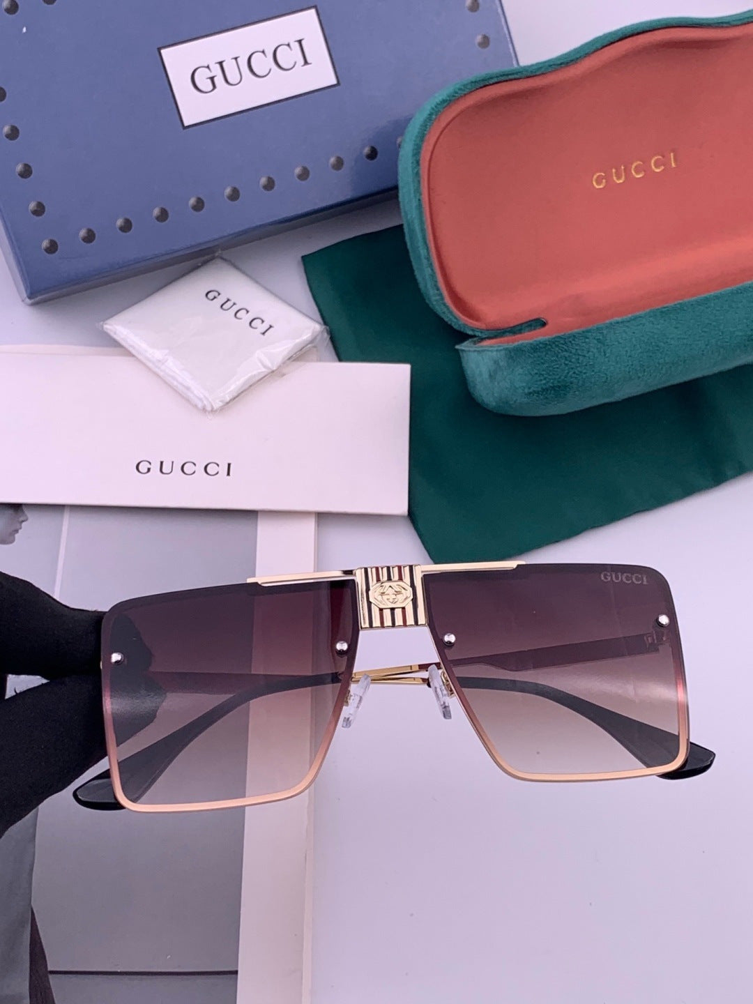 Gucci G71759 Aviator Red Lens Sunglasses for Men & Women - detail image 3