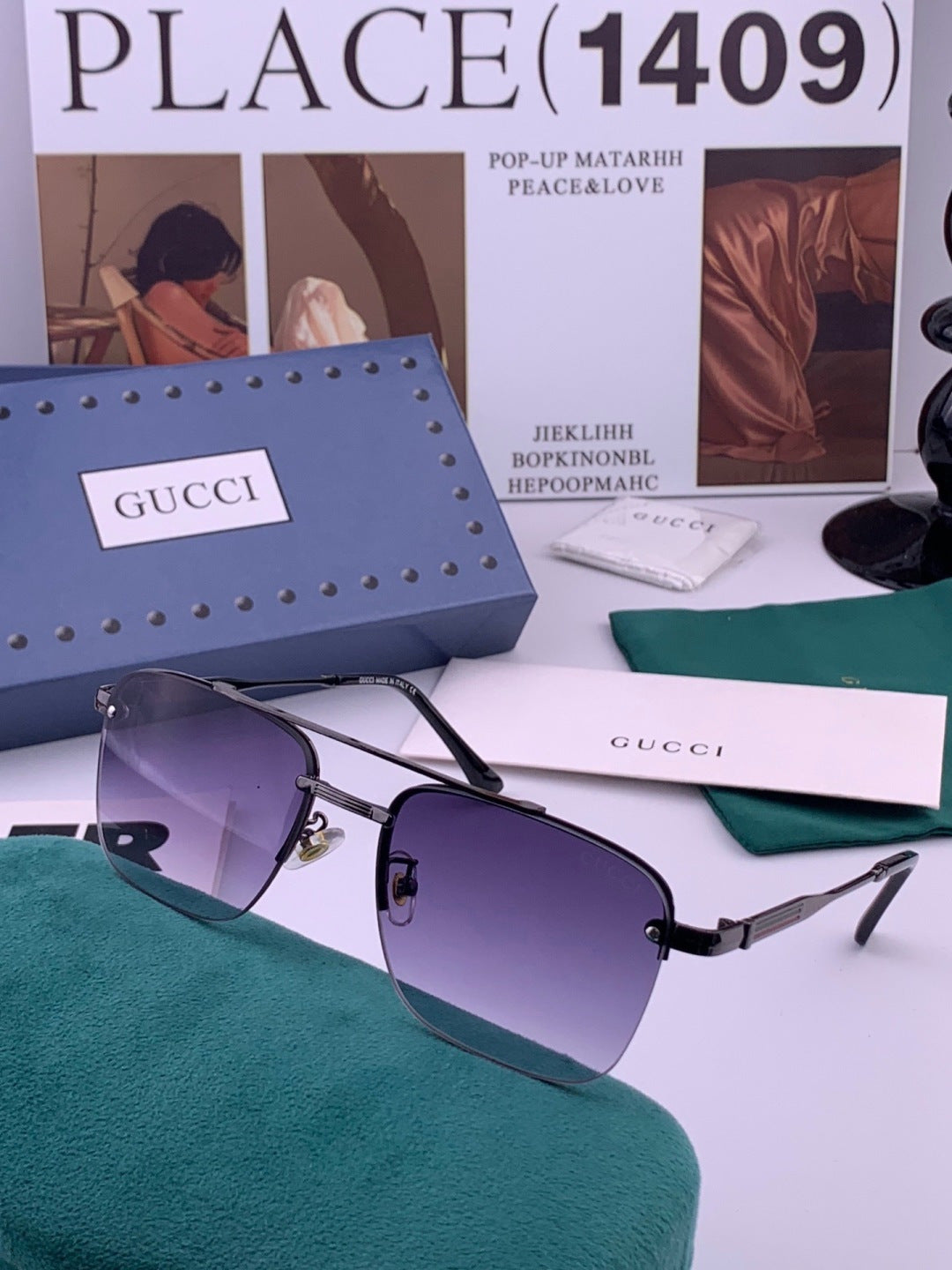 Gucci G8903 Aviator Pink Lens Sunglasses for Men & Women - 382037 - detail image 4
