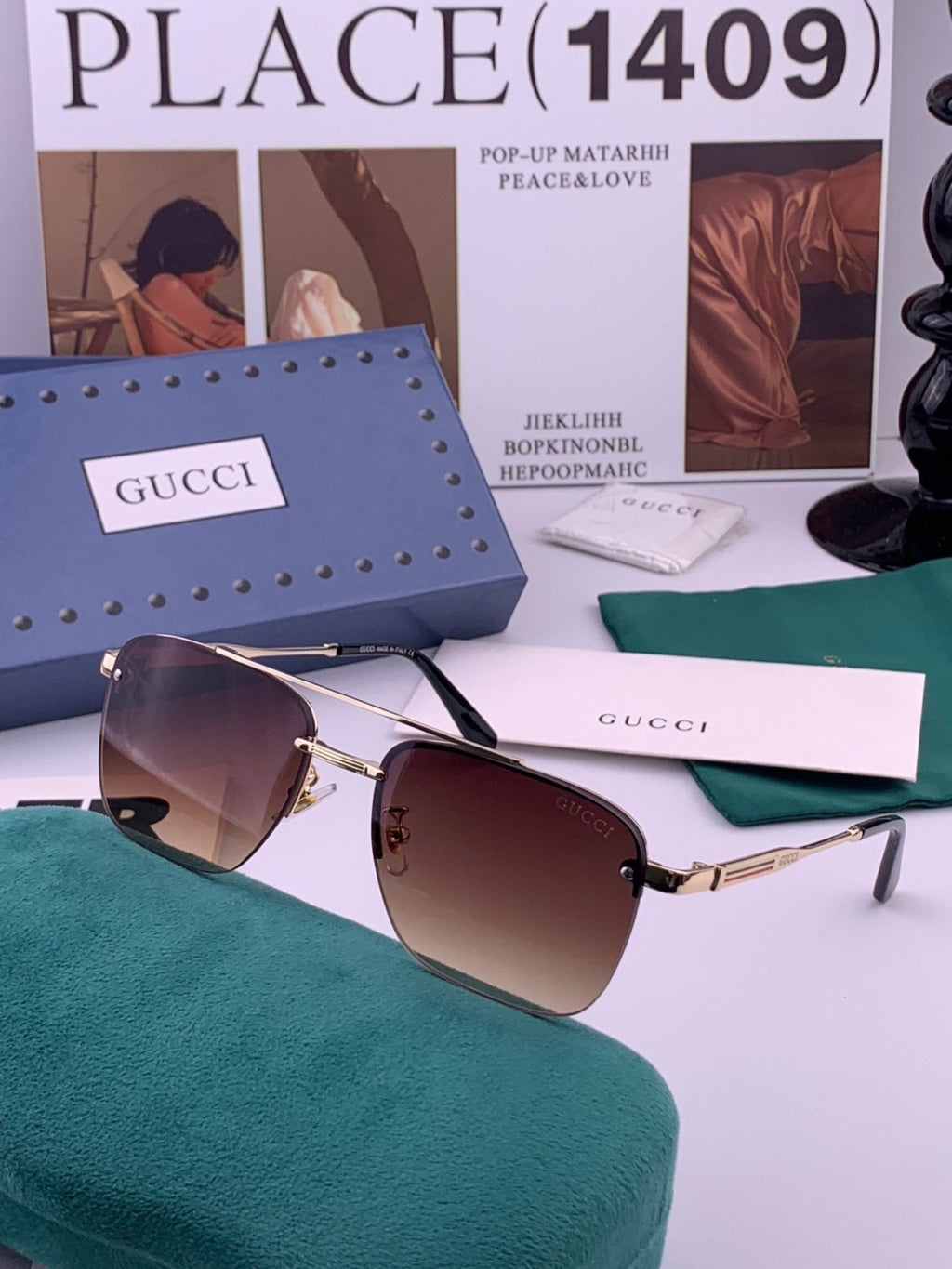 Gucci G8903 Aviator Pink Lens Sunglasses for Men & Women - 382037 - detail image 6