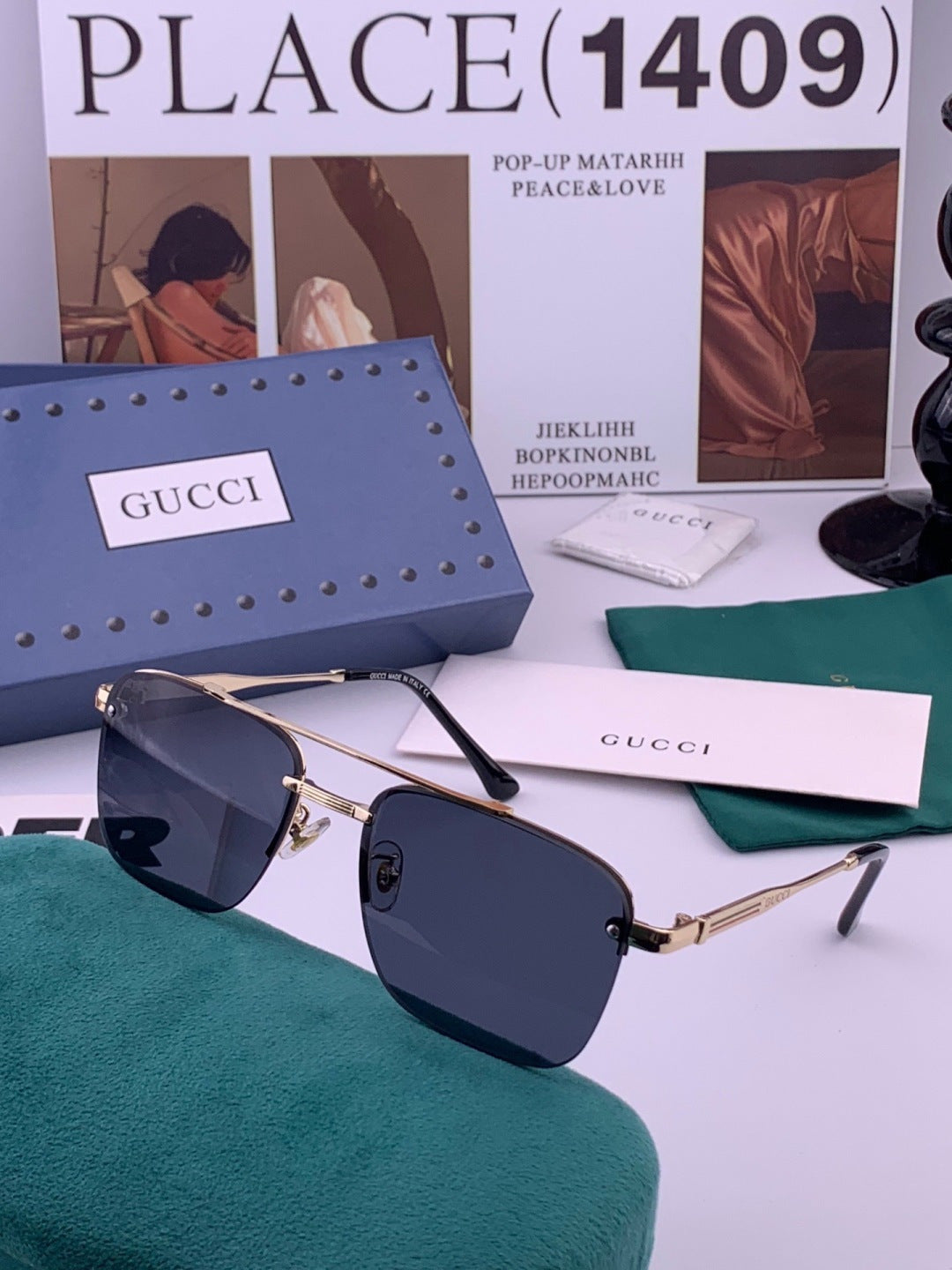 Gucci G8903 Aviator Pink Lens Sunglasses for Men & Women - 382037 - detail image 5