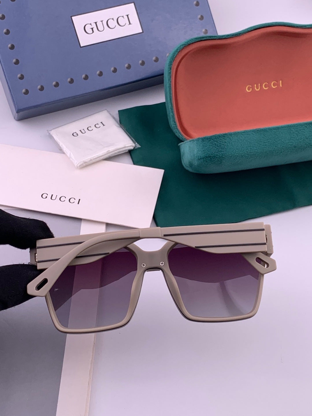 Gucci G7290 Metal Square Red Lens Sunglasses for Men & Women - 382045 - detail image 3