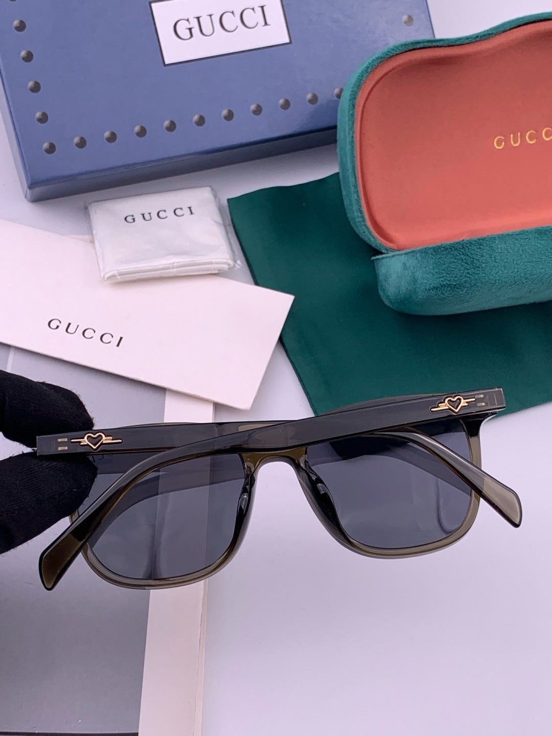Gucci G12040 Polarized Square Black Lens Sunglasses for Men & Women - 382004 - detail image 6