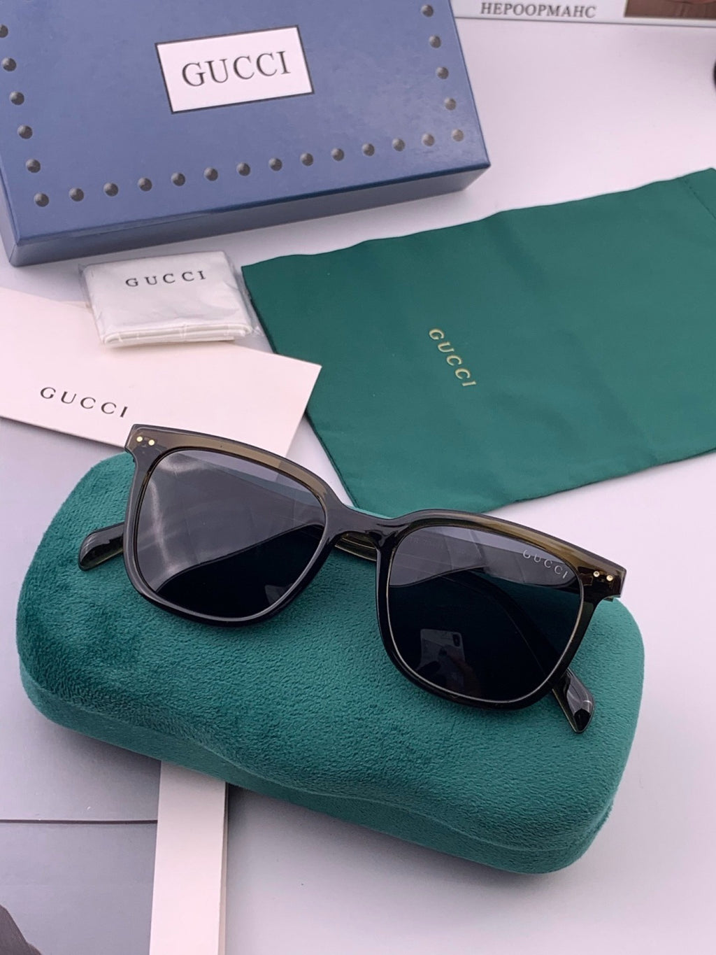 Gucci G12040 Polarized Square Black Lens Sunglasses for Men & Women - 382004 - detail image 4