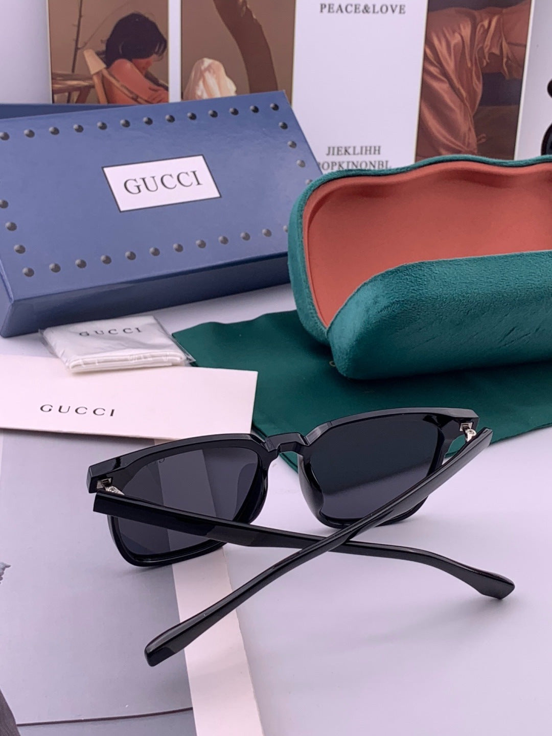 Gucci G12032 Polarized Square Gold Lens Sunglasses for Men & Women - 382005 - detail image 4