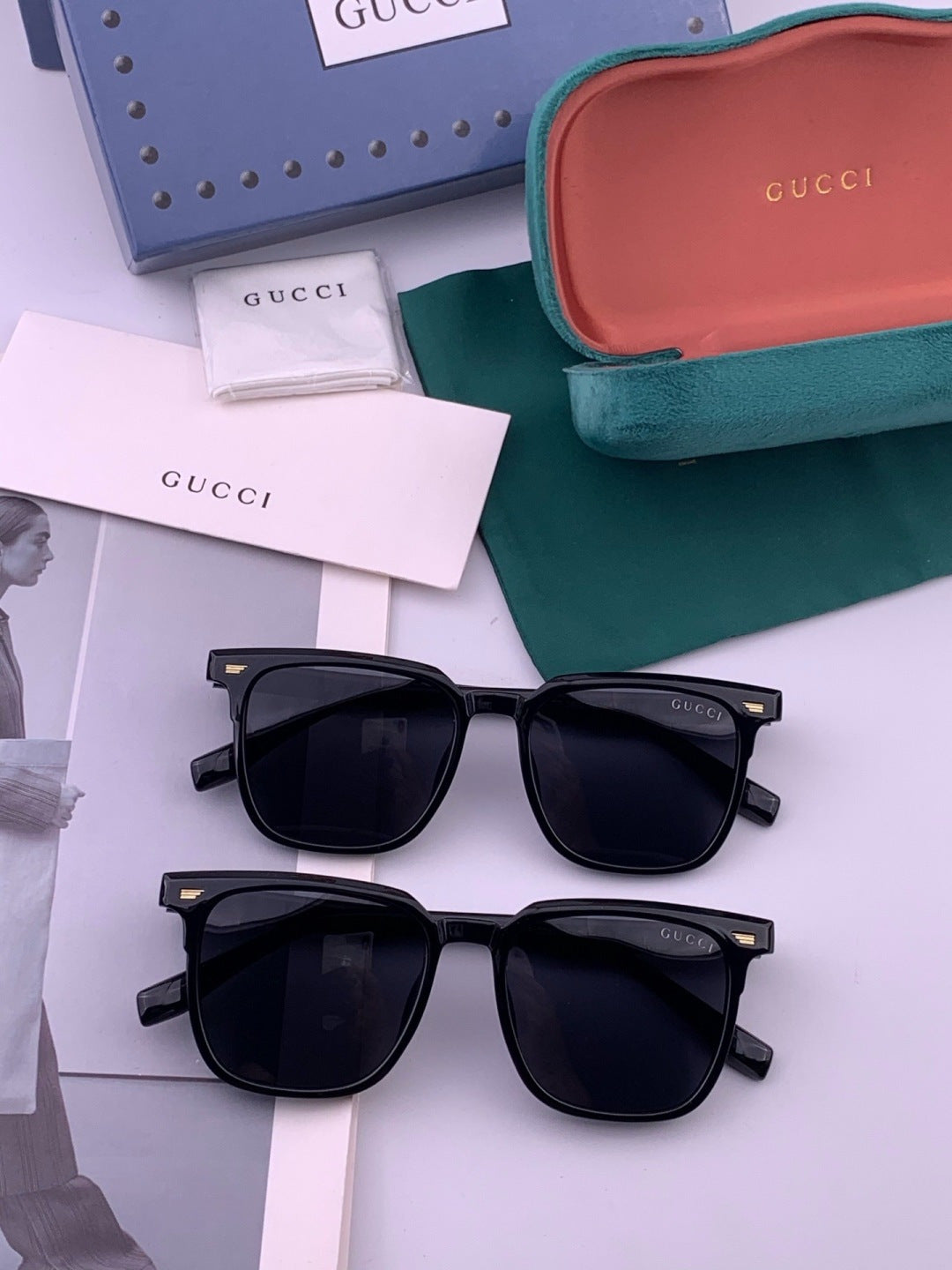Gucci G12032 Polarized Square Gold Lens Sunglasses for Men & Women - 382005 - detail image 6