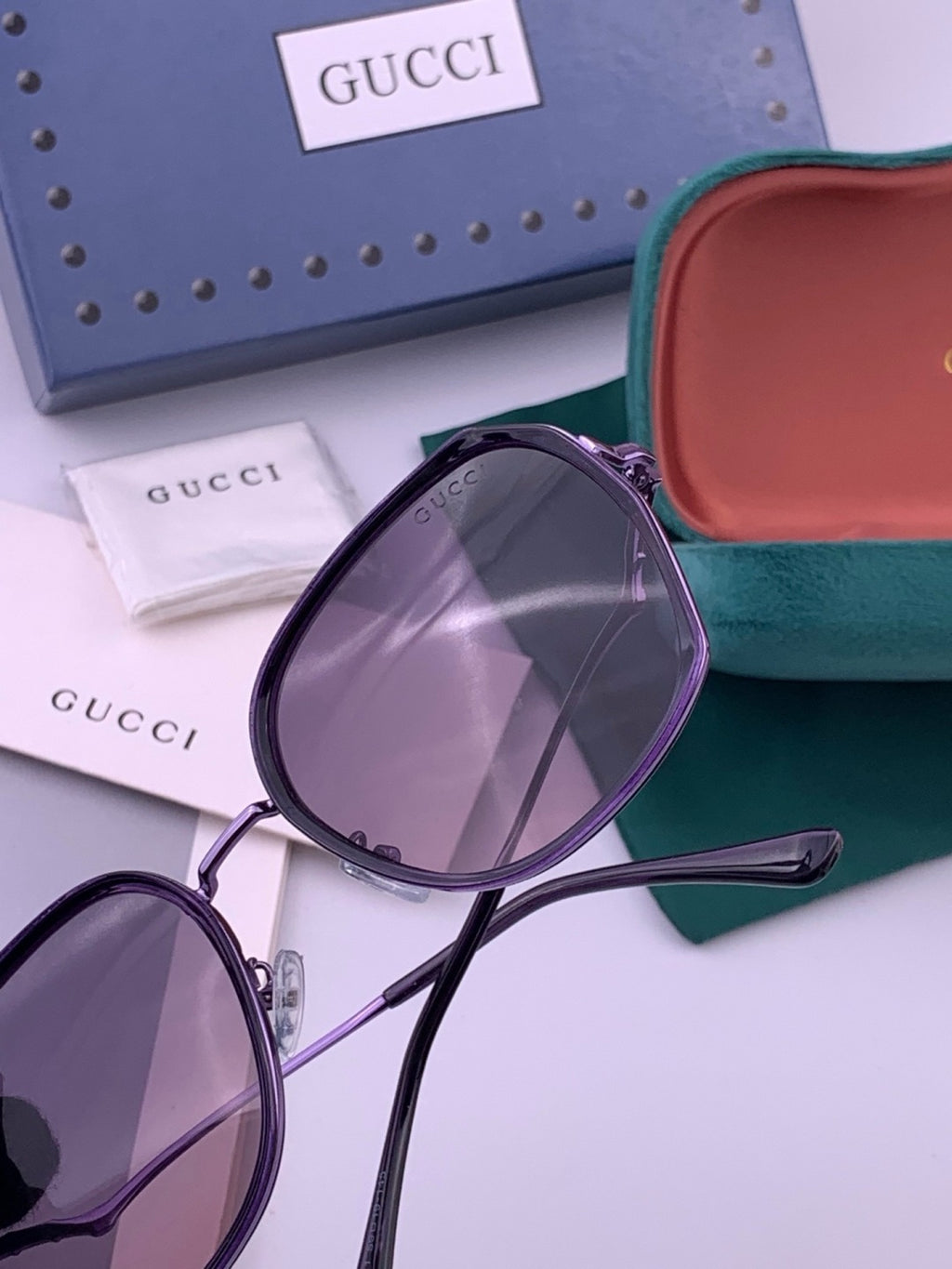 Gucci G6211 Polarized Square Brown Lens Sunglasses for Women - 382006 - detail image 6