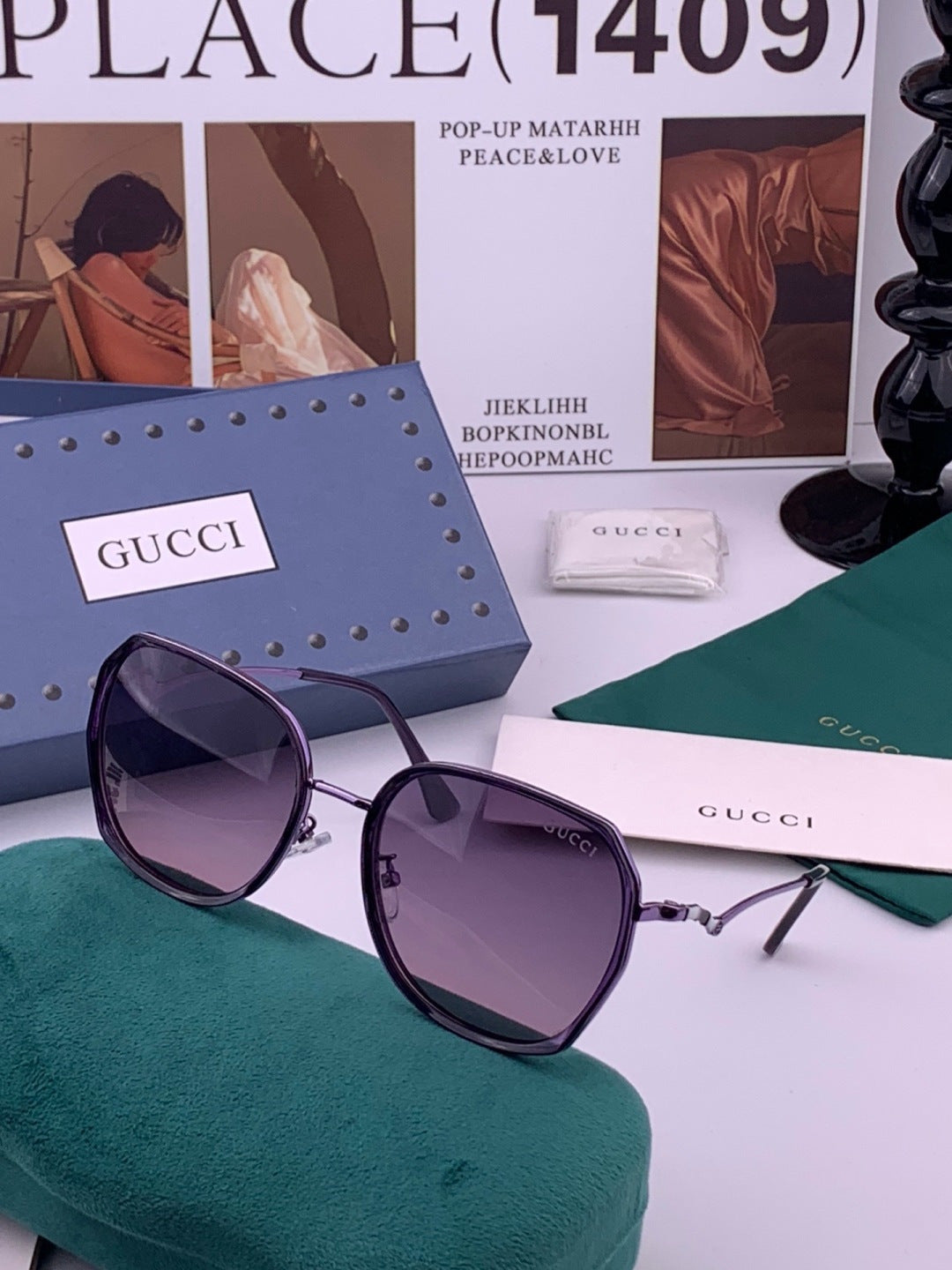 Gucci G6211 Polarized Square Brown Lens Sunglasses for Women - 382006 - detail image 2