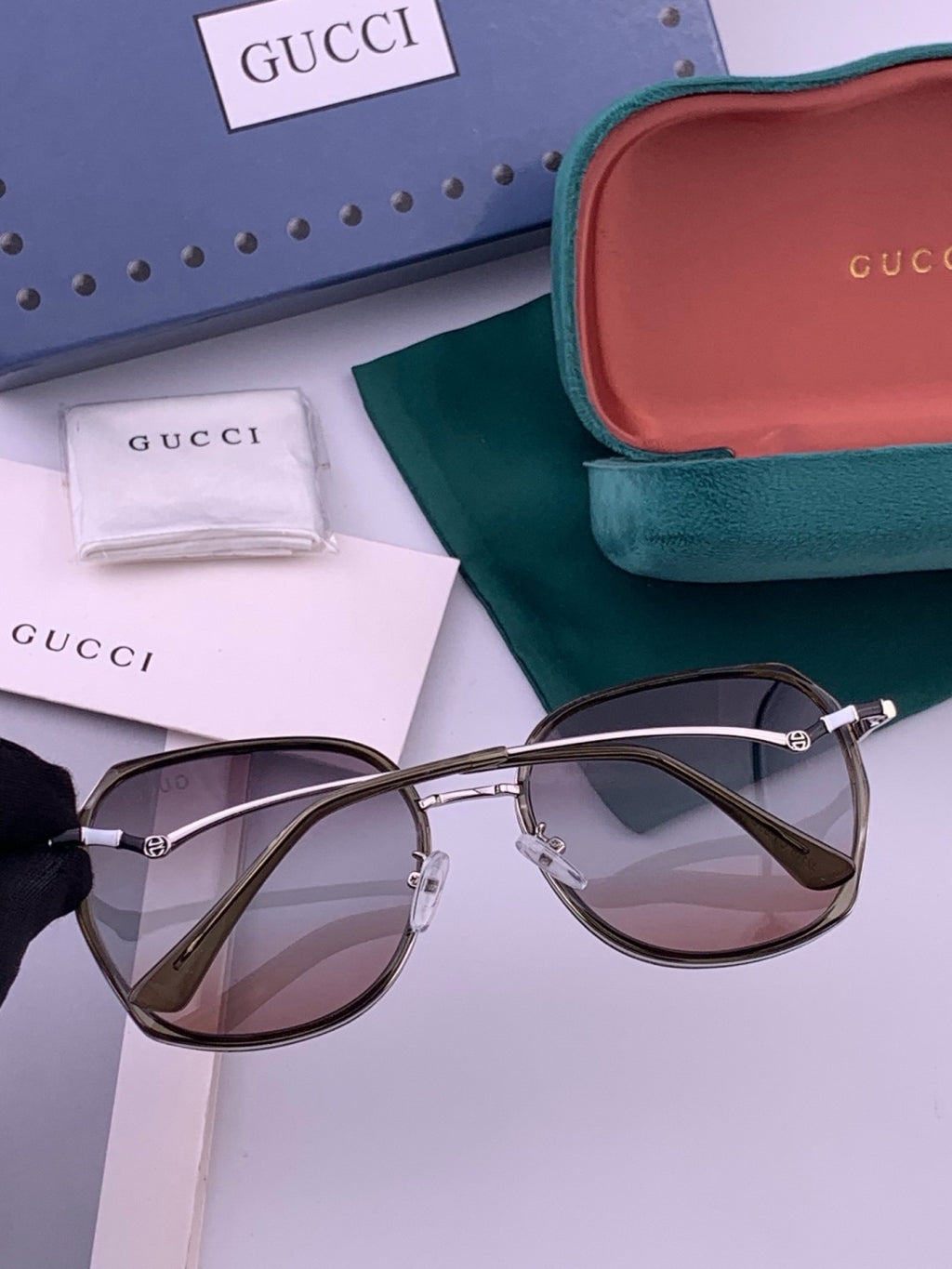 Gucci G6211 Polarized Square Brown Lens Sunglasses for Women - 382007 - detail image 2