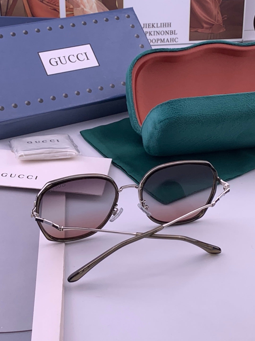Gucci G6211 Polarized Square Brown Lens Sunglasses for Women - 382007 - detail image 6