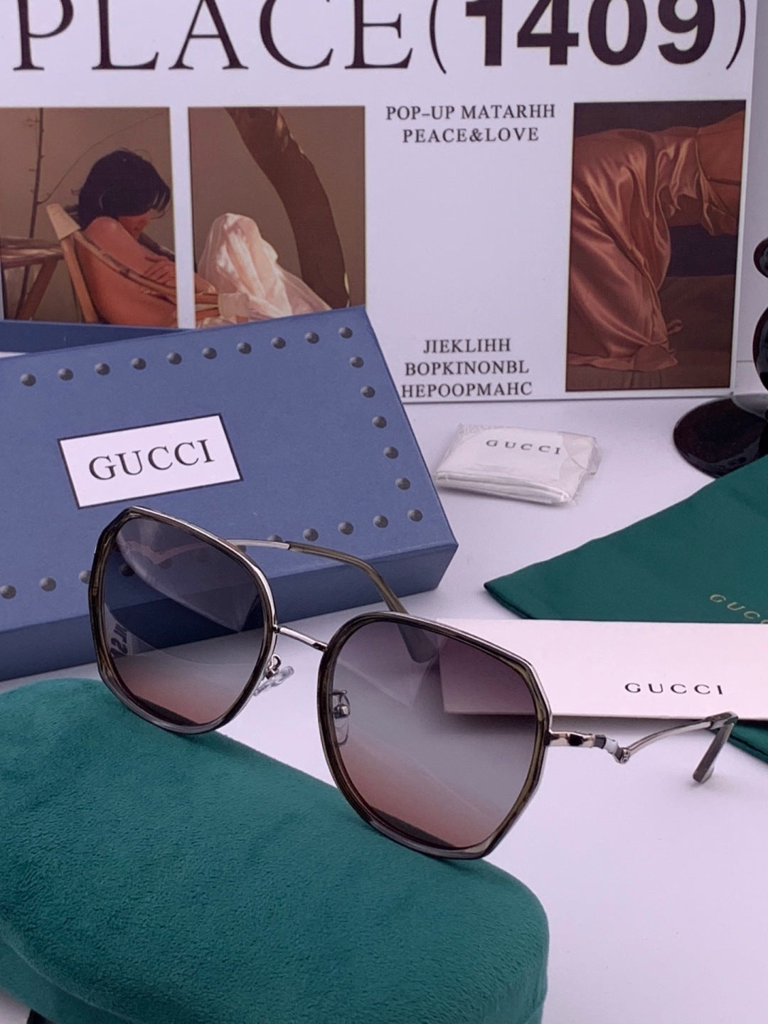 Gucci G6211 Polarized Square Brown Lens Sunglasses for Women - 382007 - detail image 3