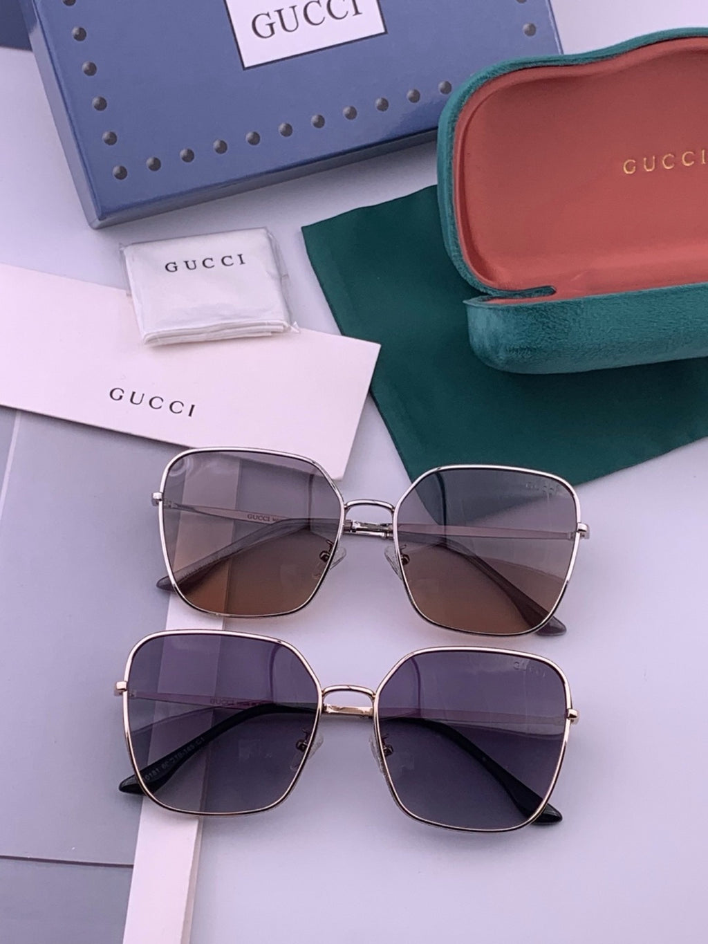 Gucci G11018 Polarized Square Red Lens Sunglasses for Women - detail image 7