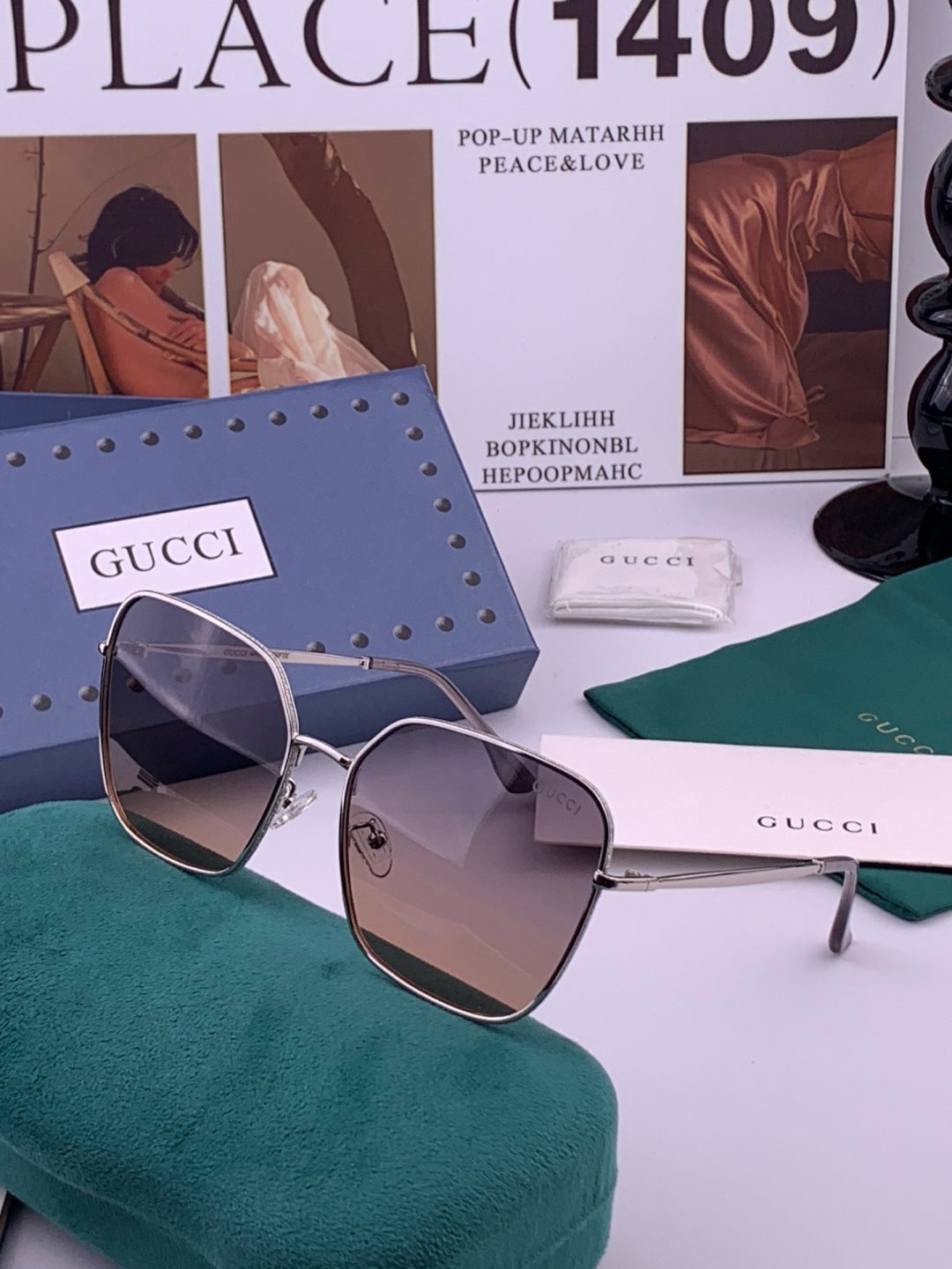 Gucci G11018 Polarized Square Brown Lens Sunglasses for Women - detail image 2