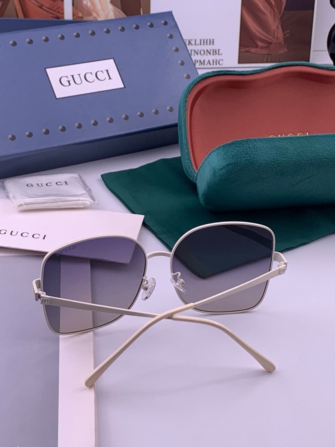 Gucci G6730 Metal Square Brown Lens Sunglasses for Men & Women - 382014 - detail image 6