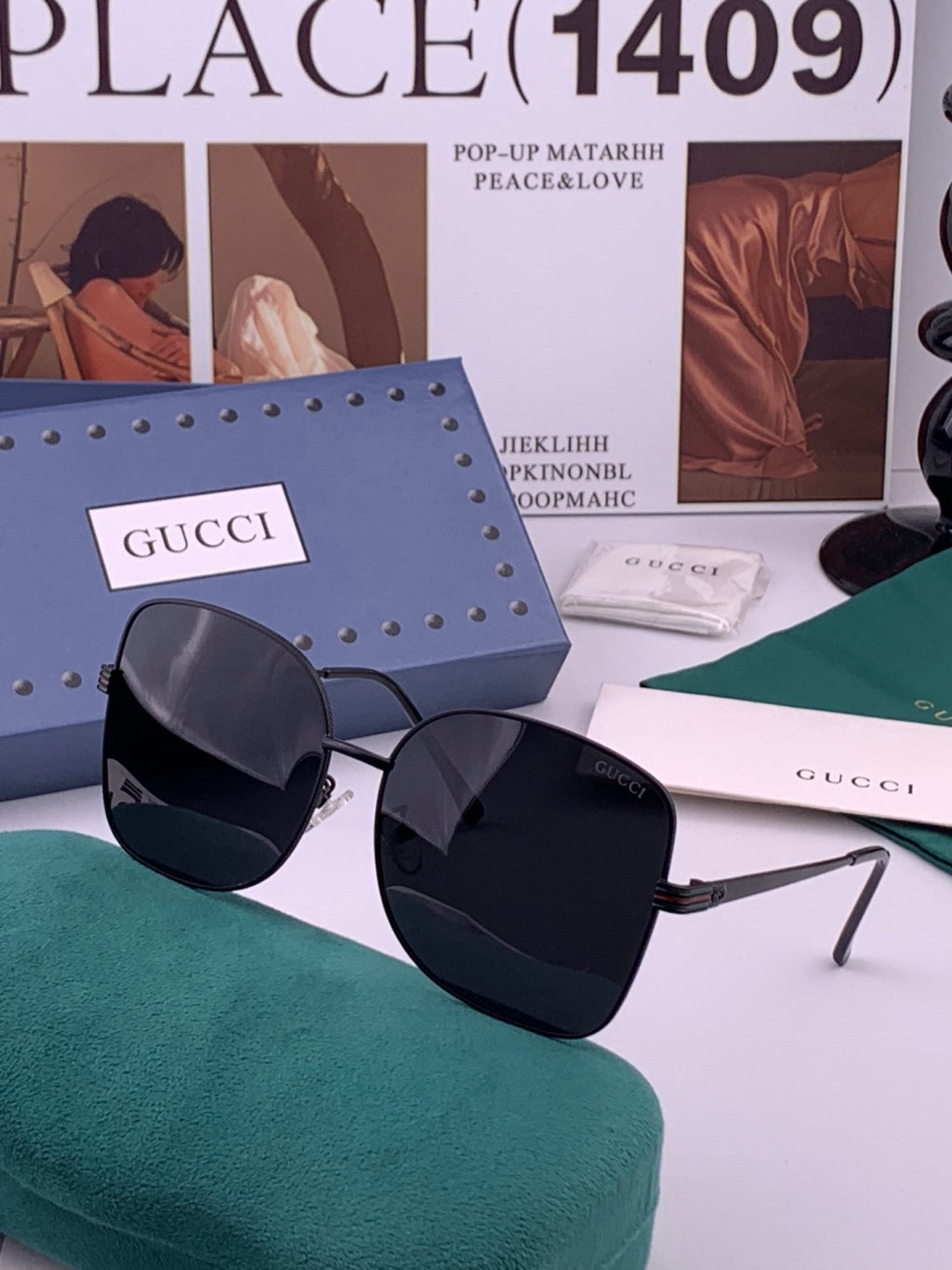 Gucci G6730 Metal Square Gold Lens Sunglasses for Men & Women - 382015 - detail image 2