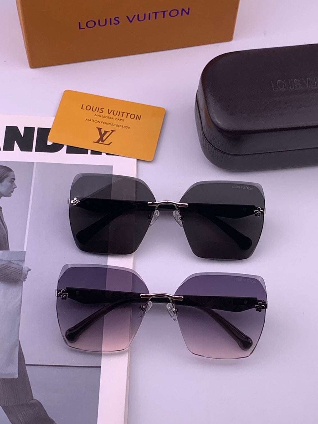 Louis Vuitton L8612 Square Gold Lens Sunglasses for Men & Women - 381826 - detail image 8