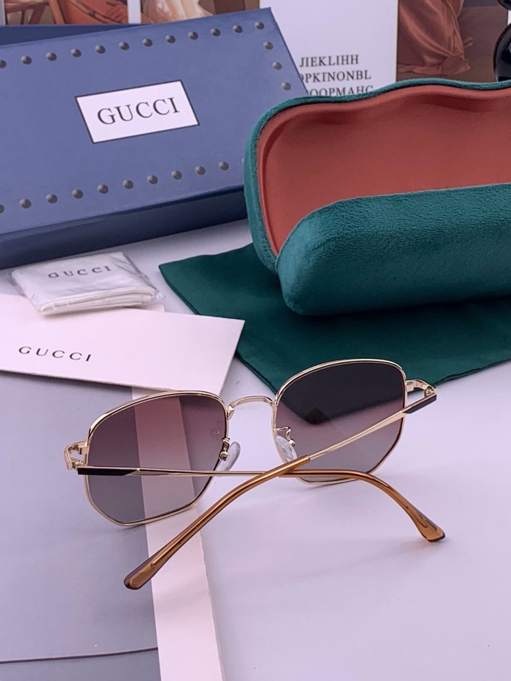 Gucci G9810 Polarized Oversized Black Lens Sunglasses for Men & Women - 382017 - detail image 6