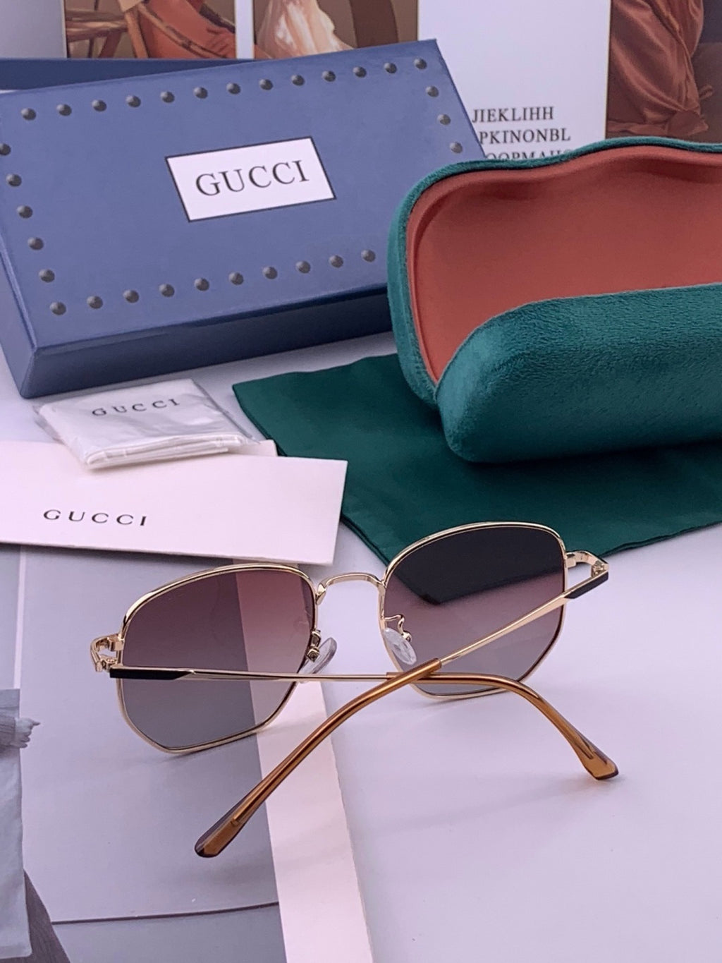 Gucci G9810 Polarized Oversized Black Lens Sunglasses for Men & Women - 382018 - detail image 3