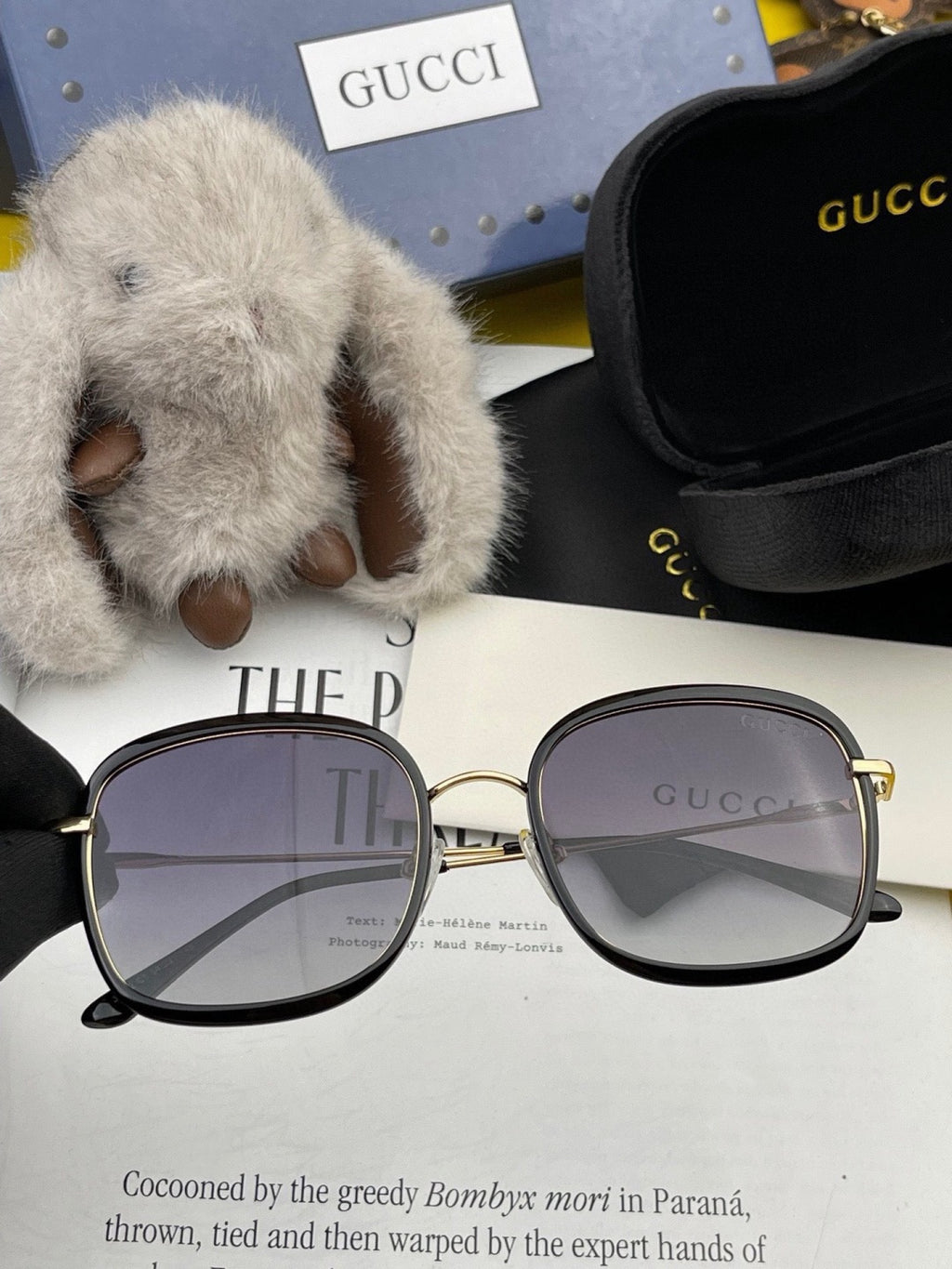 Gucci G2242 Metal Square Red Lens Sunglasses for Men & Women - detail image 2