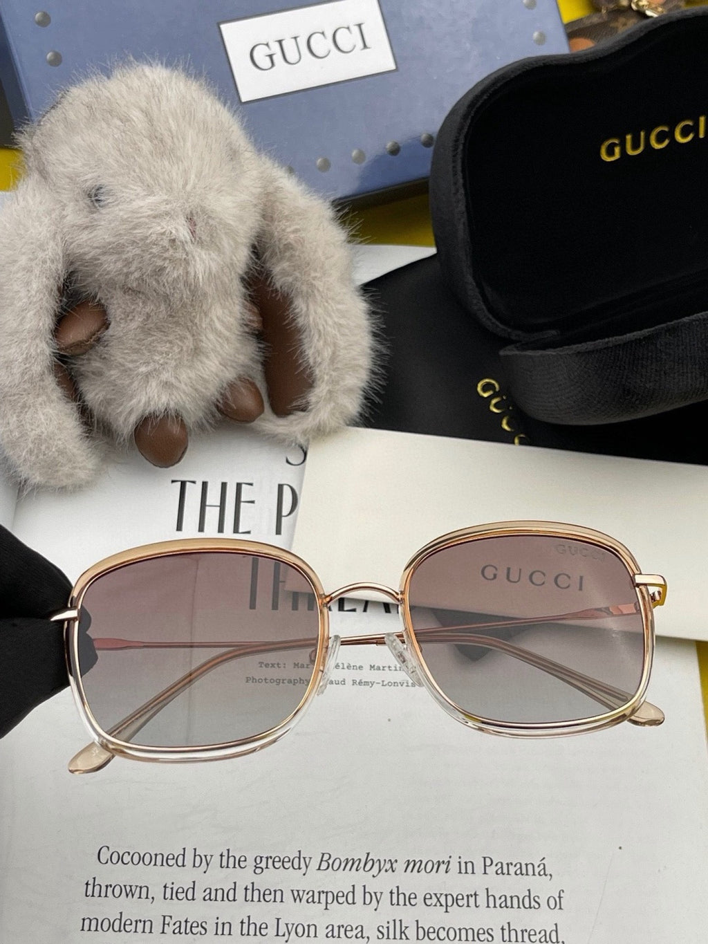 Gucci G2242 Metal Square Red Lens Sunglasses for Men & Women - detail image 3