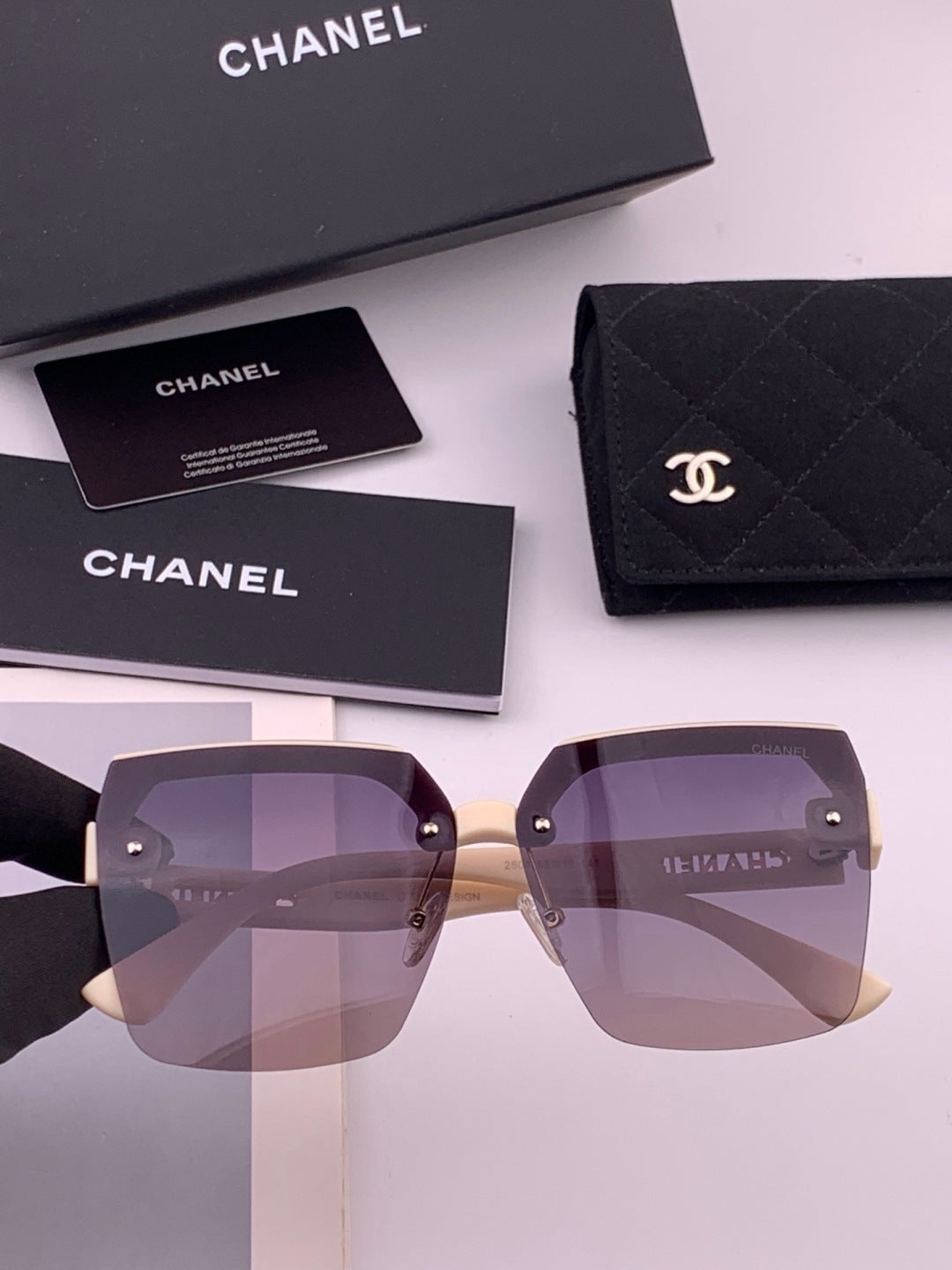 Chanel CH1250 Polarized Square Gold Lens Sunglasses for Women - 382250
