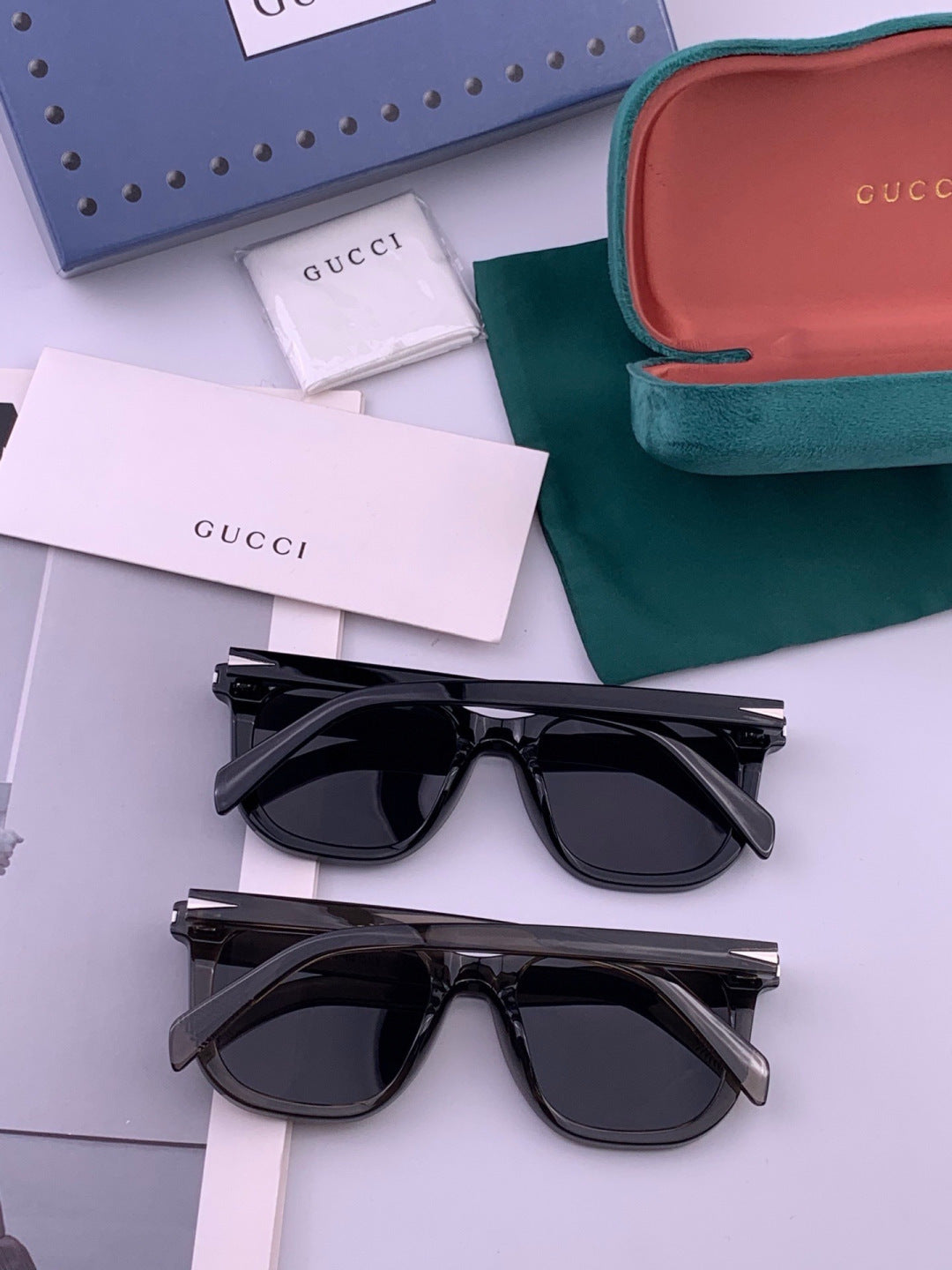 Gucci G3821 Polarized Square Gold Lens Sunglasses for Women - 382021 - detail image 5