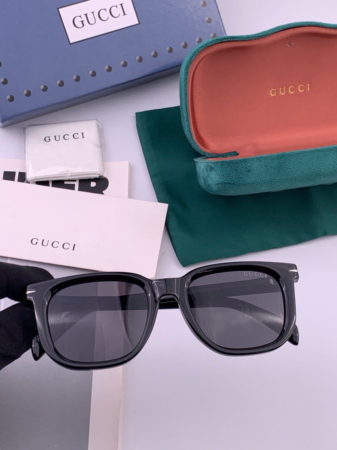 Gucci G3821 Polarized Square Gold Lens Sunglasses for Women - 382021