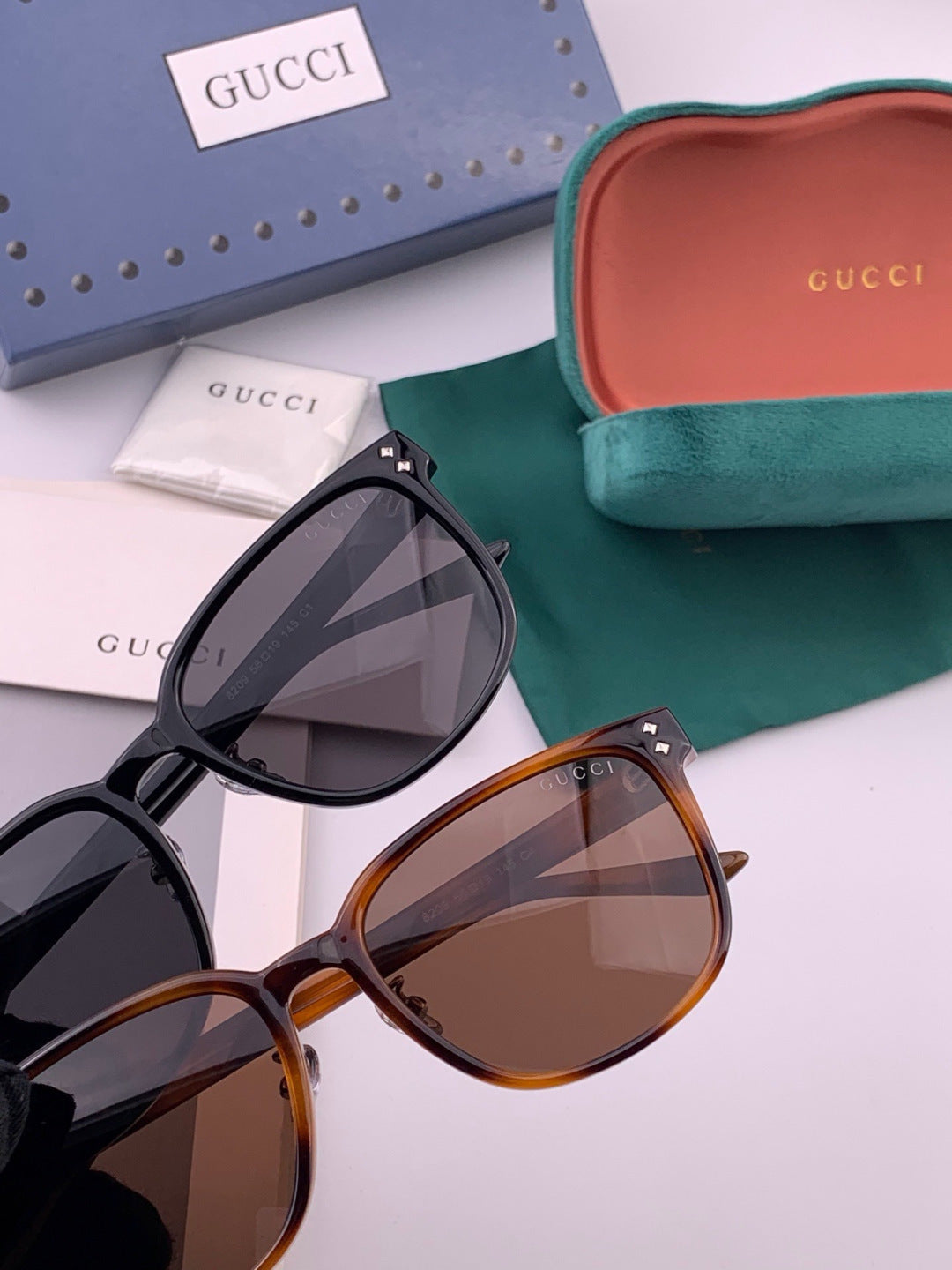 Gucci G9820 Polarized Square Gold Lens Sunglasses for Women - 382022 - detail image 5