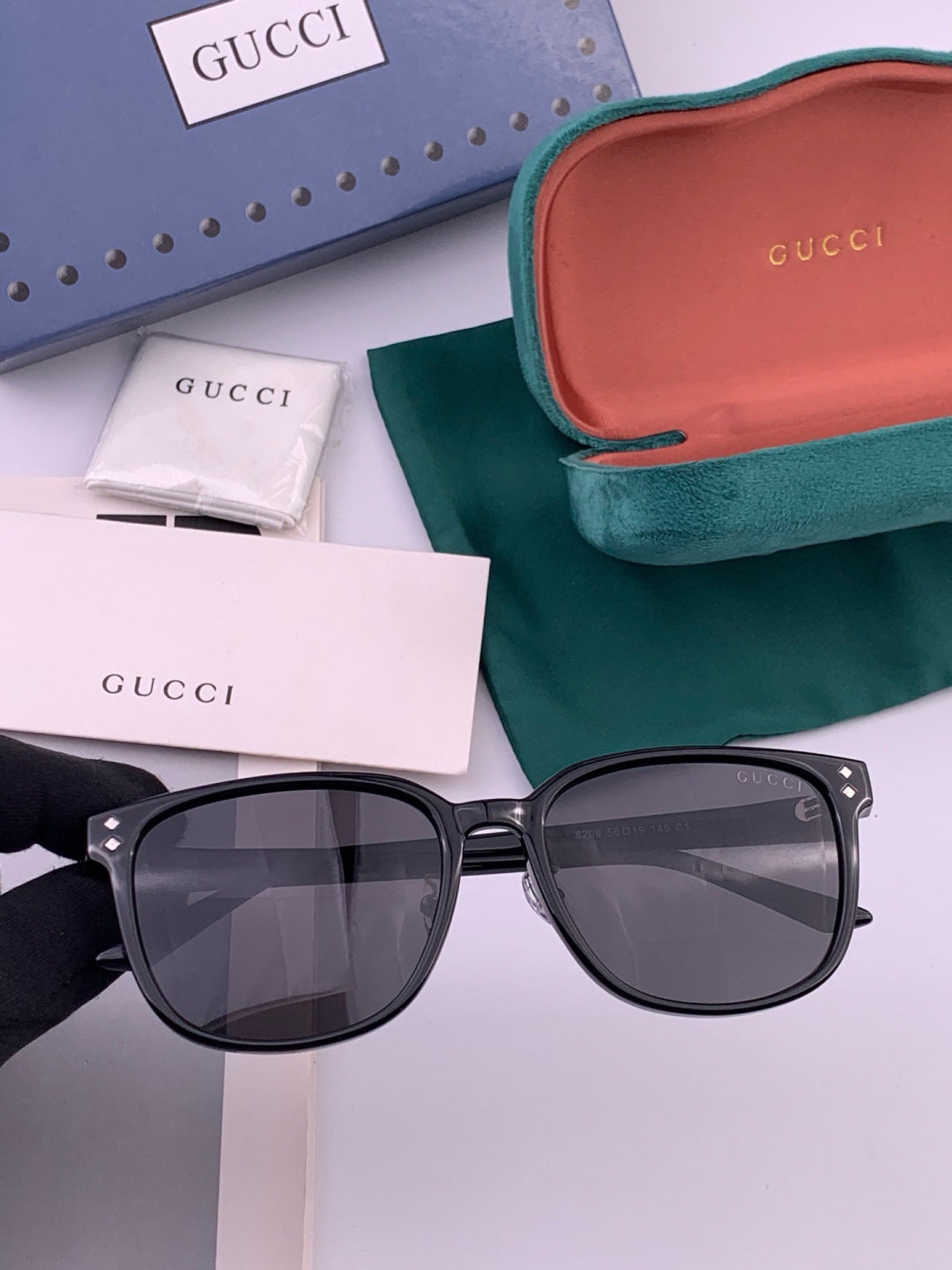Gucci G9820 Polarized Square Gold Lens Sunglasses for Women - 382022 - detail image 2