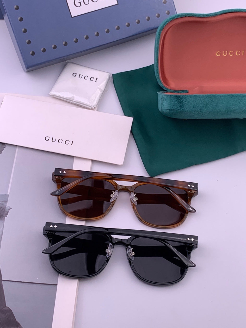 Gucci G9820 Polarized Square Gold Lens Sunglasses for Women - 382022 - detail image 6