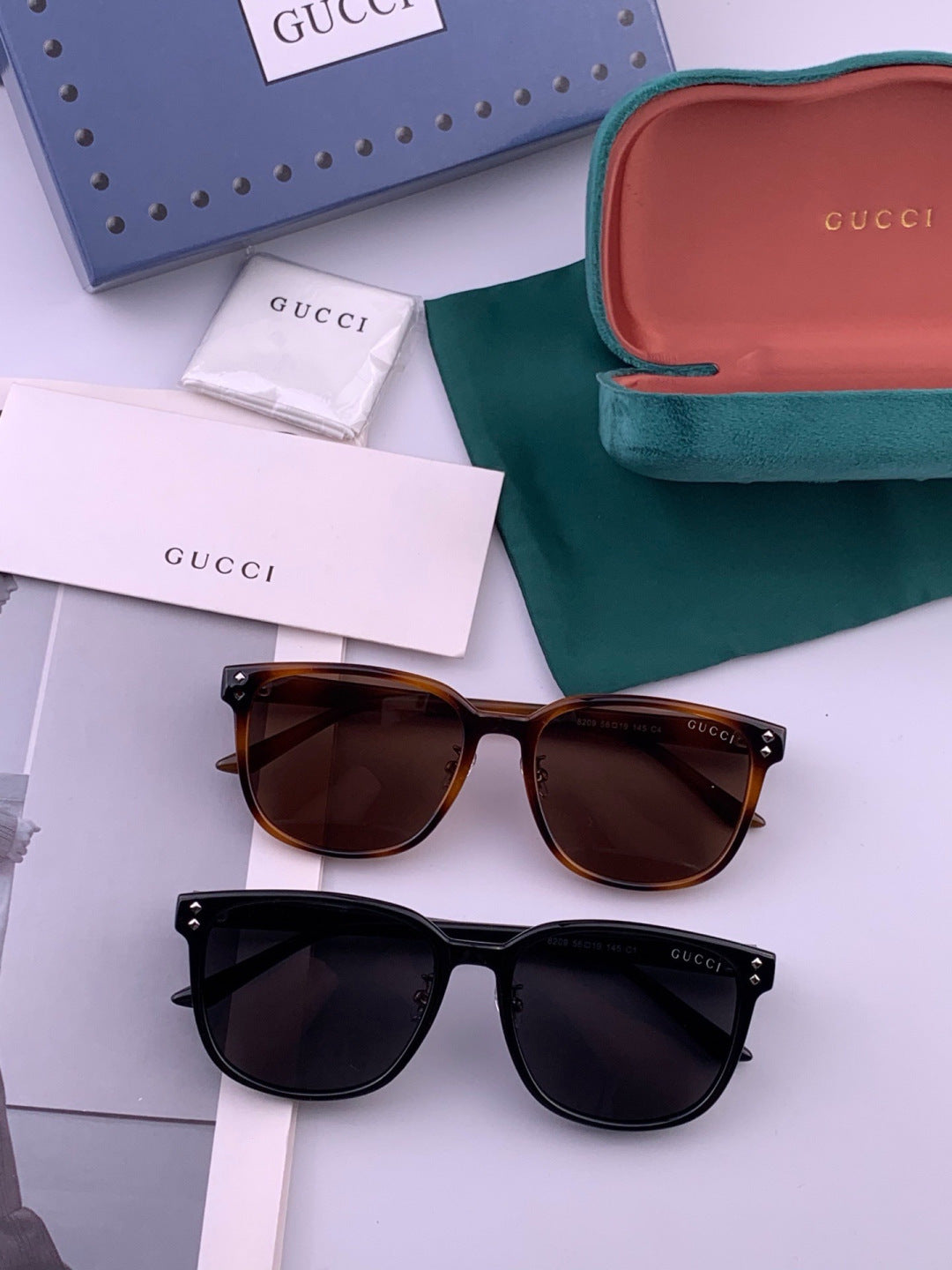 Gucci G9820 Polarized Square Gold Lens Sunglasses for Women - 382022 - detail image 7