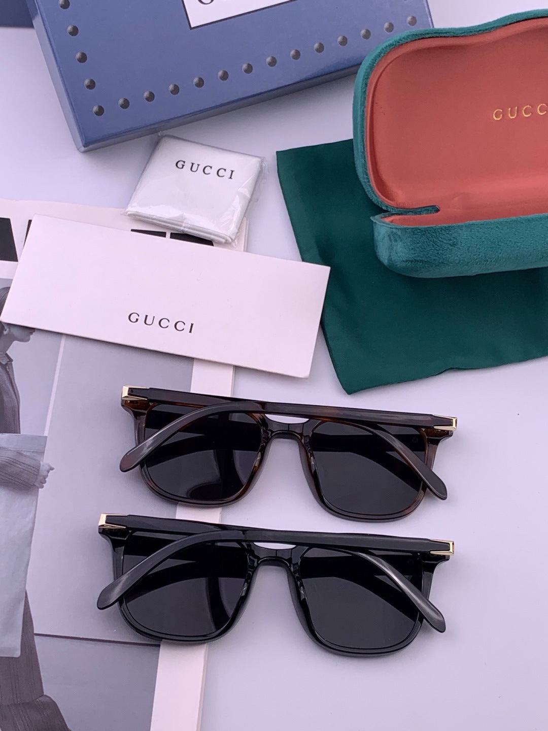 Gucci G4613 Polarized Square Black Lens Sunglasses for Women - 382023 - detail image 4