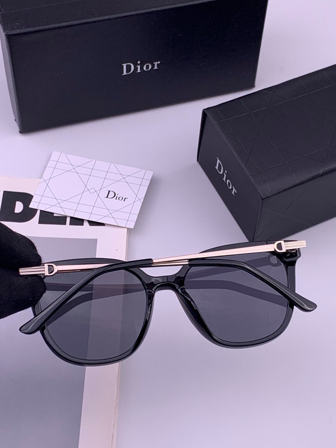 Dior D31101 Polarized Square Black Lens Sunglasses for Men & Women - 382455 - detail image 5