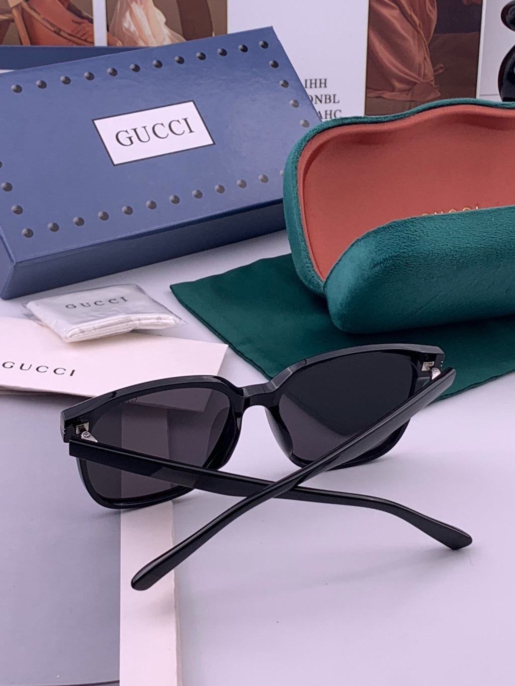Gucci G17726 Round Black Lens Sunglasses for Men & Women - 382024 - detail image 7