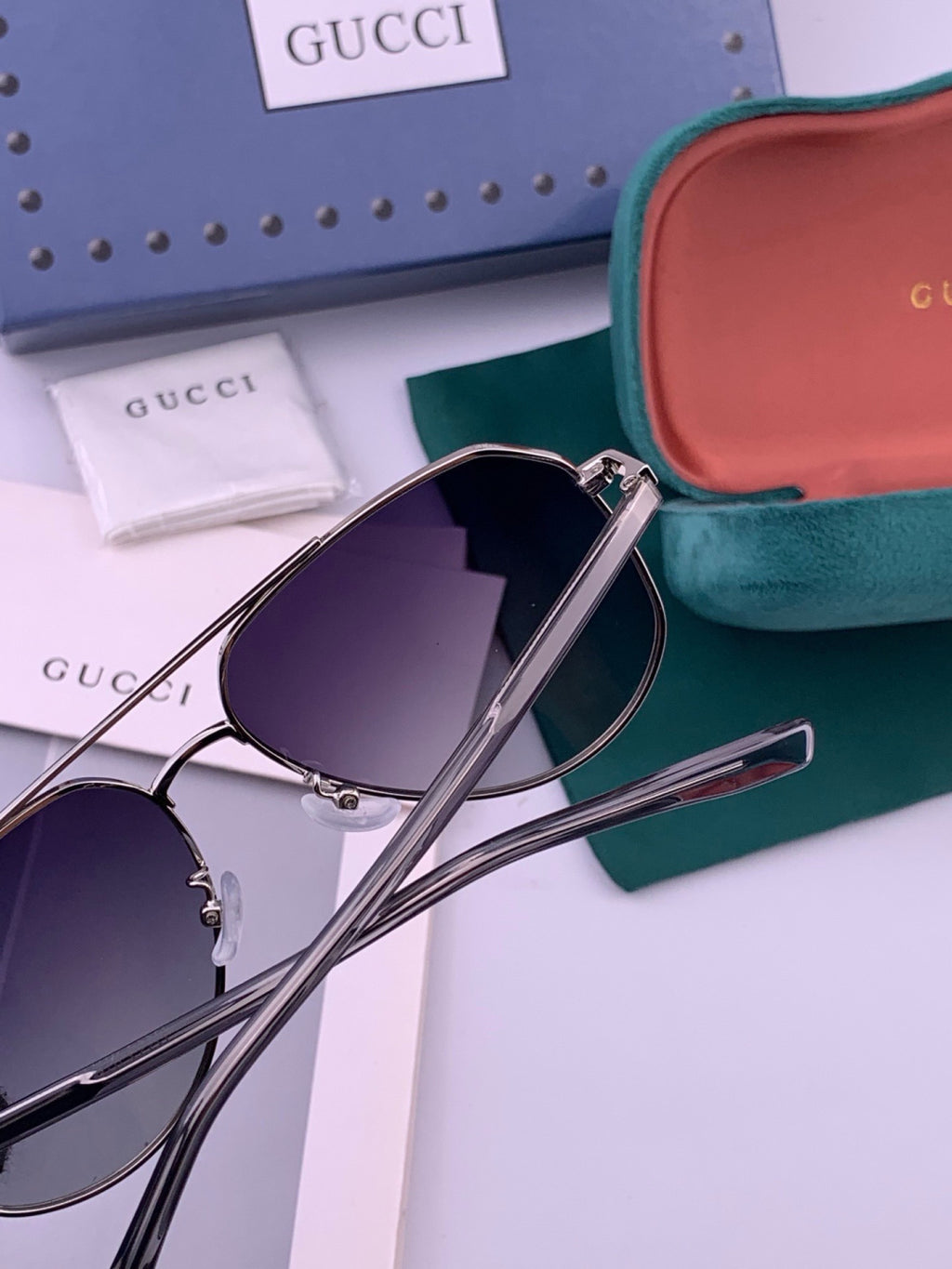 Gucci 4201 Polarized Aviator Pink Lens Sunglasses for Men & Women - detail image 3