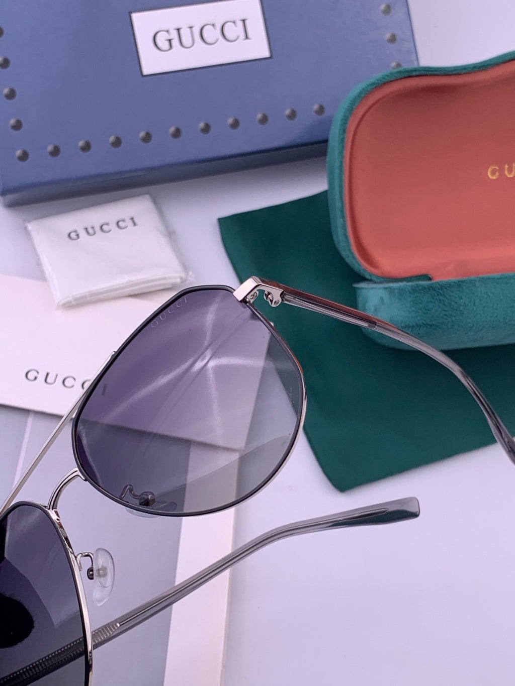 Gucci 4201 Polarized Aviator Pink Lens Sunglasses for Men & Women - detail image 6
