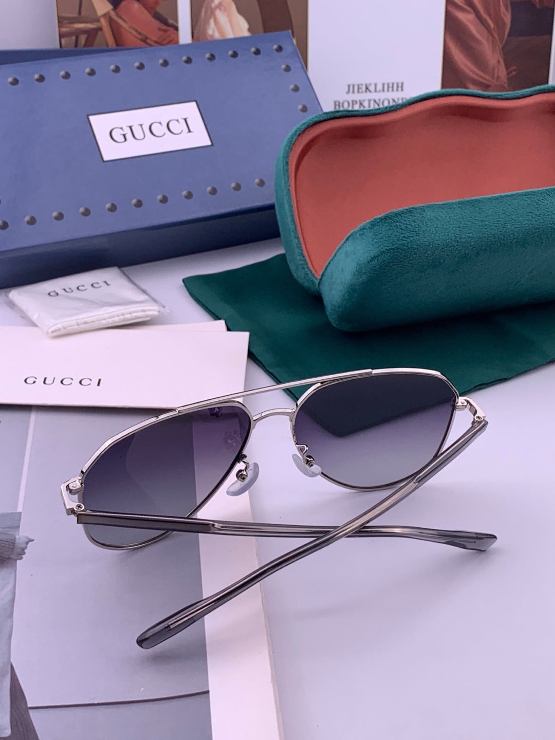 Gucci 4201 Polarized Aviator Pink Lens Sunglasses for Men & Women - detail image 7