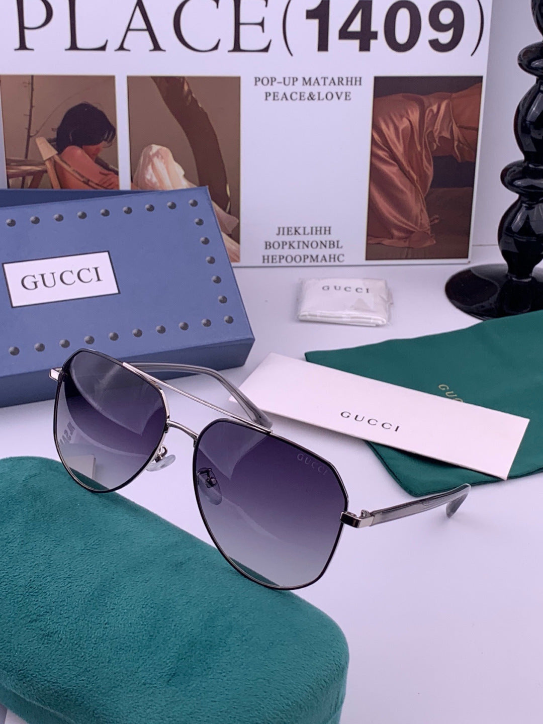 Gucci 4201 Polarized Aviator Pink Lens Sunglasses for Men & Women - detail image 2