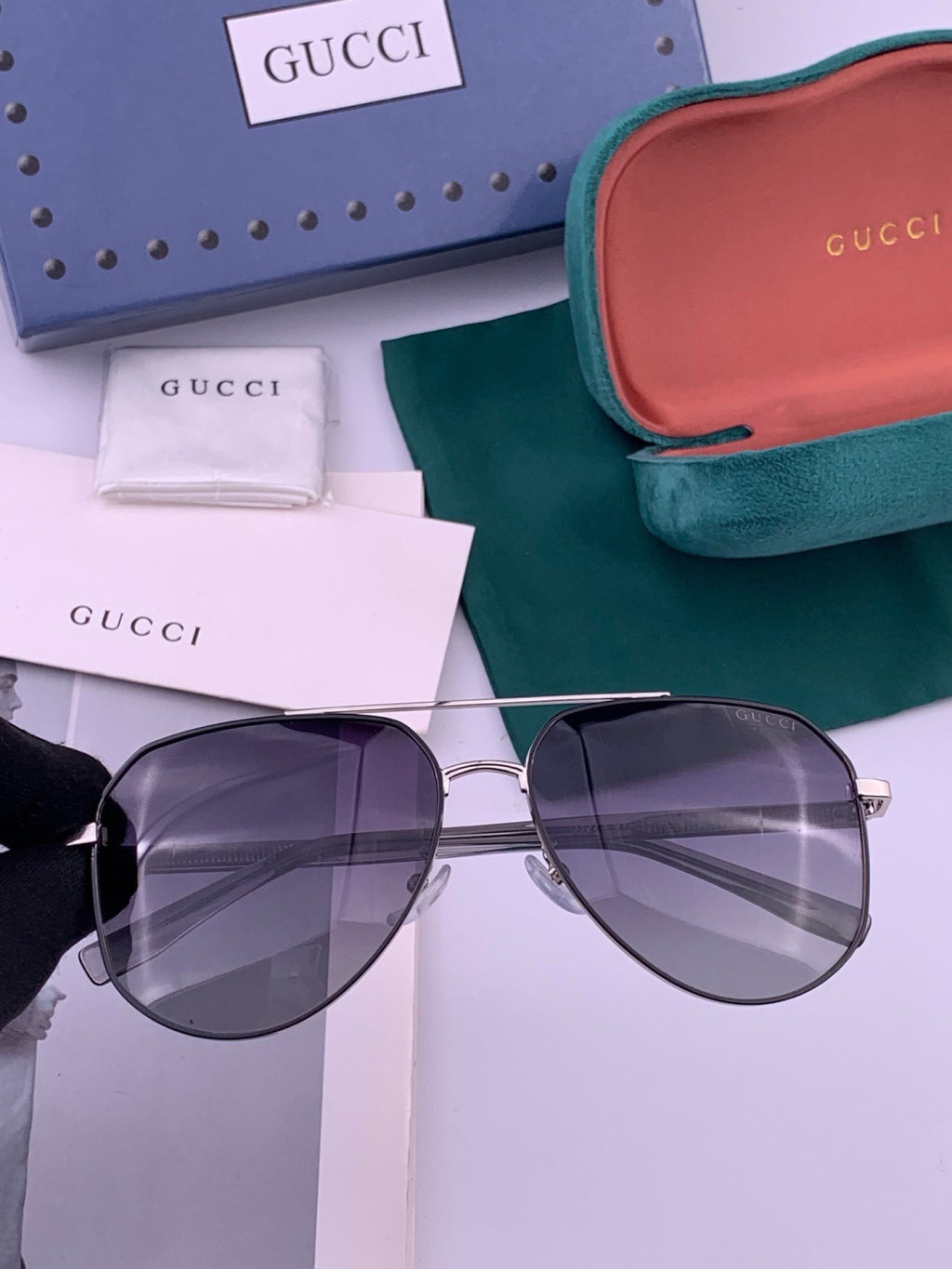 Gucci 4201 Polarized Aviator Pink Lens Sunglasses for Men & Women