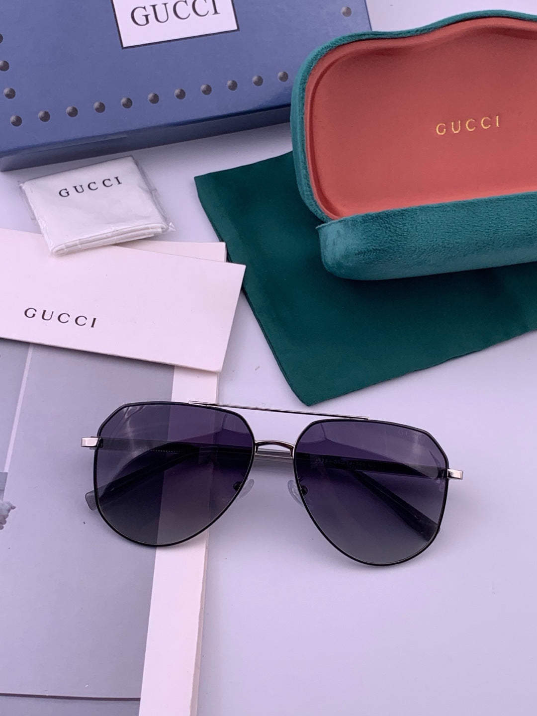 Gucci 4201 Polarized Aviator Pink Lens Sunglasses for Men & Women - detail image 4