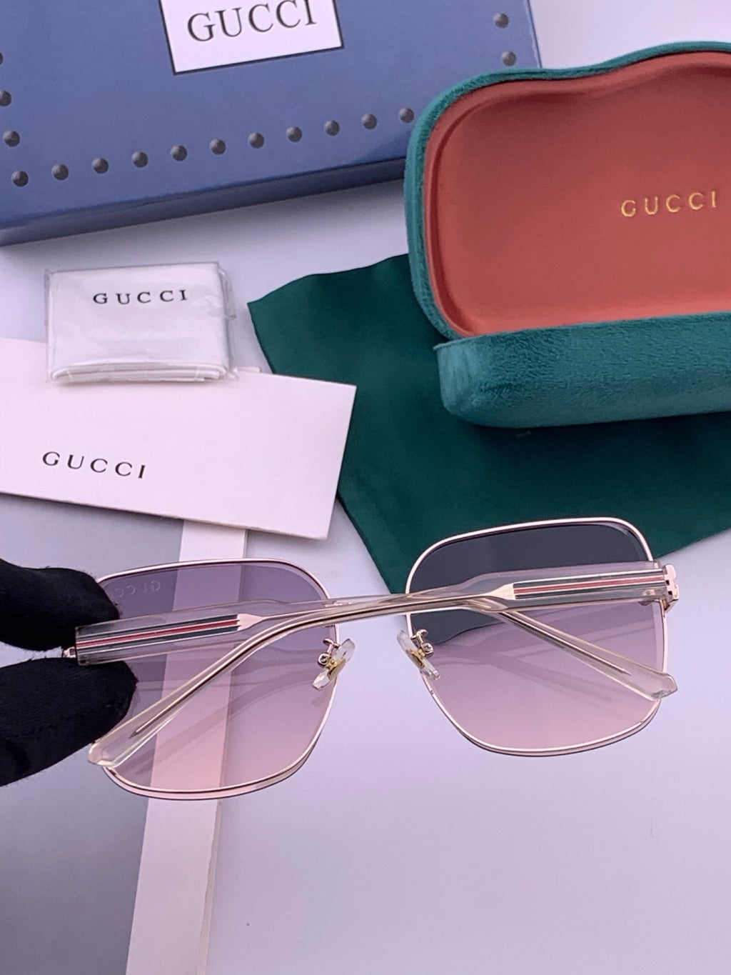 Gucci CH4628 Metal Fashion Red Lens Sunglasses for Men & Women - 381997 - detail image 4