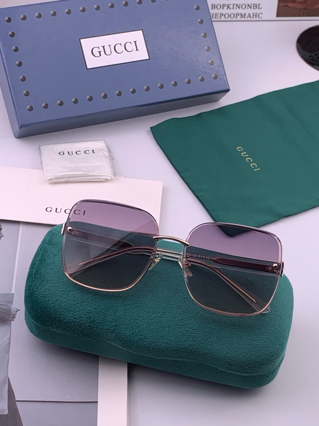 Gucci CH4628 Metal Fashion Red Lens Sunglasses for Men & Women - 381997 - detail image 7