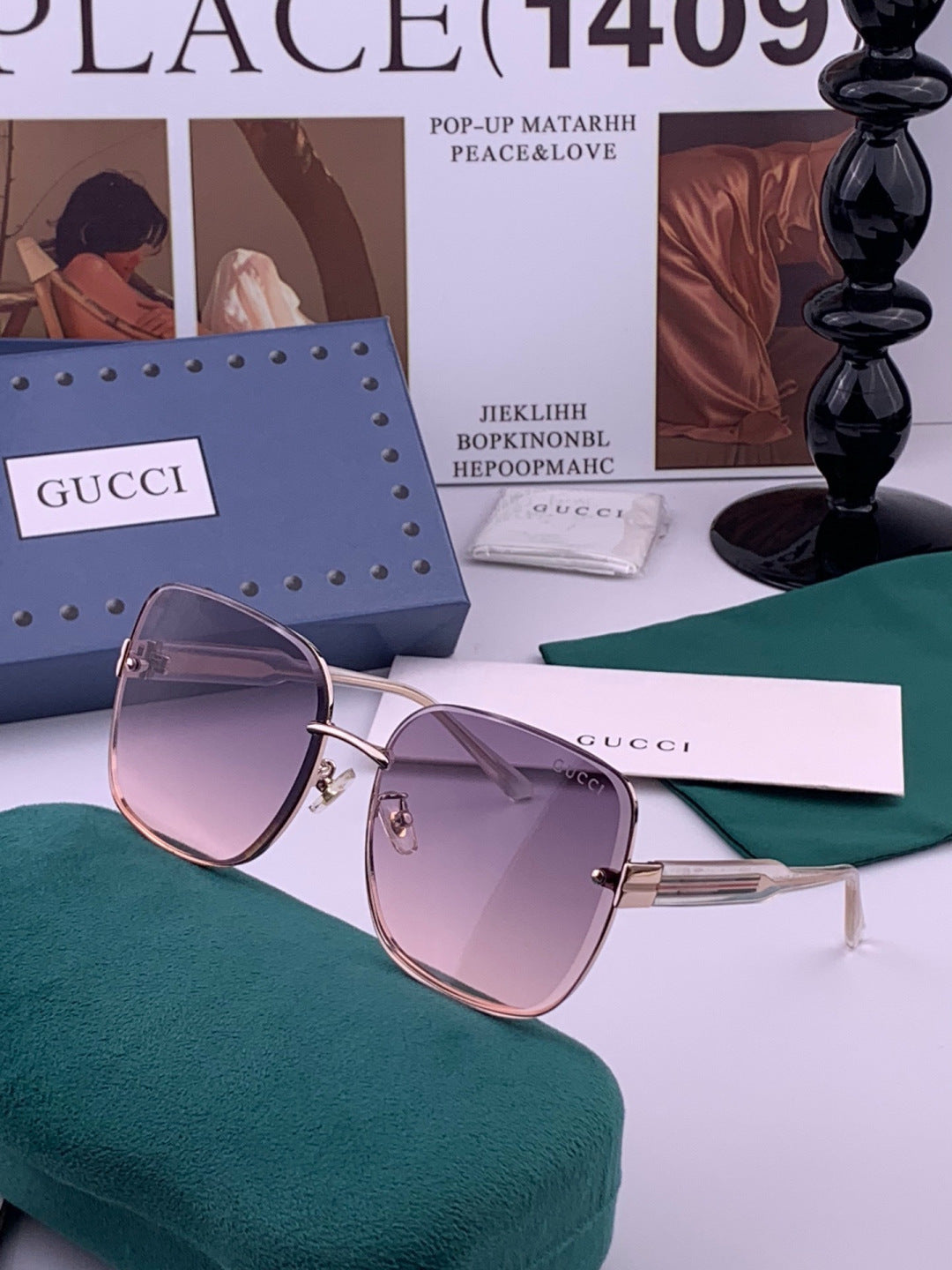 Gucci CH4628 Metal Fashion Red Lens Sunglasses for Men & Women - 381997 - detail image 2