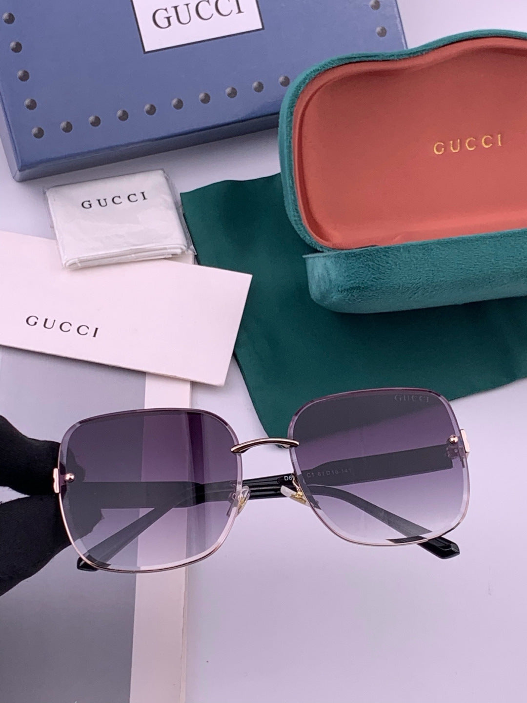 Gucci CH4628 Metal Fashion Red Lens Sunglasses for Men & Women - 381998
