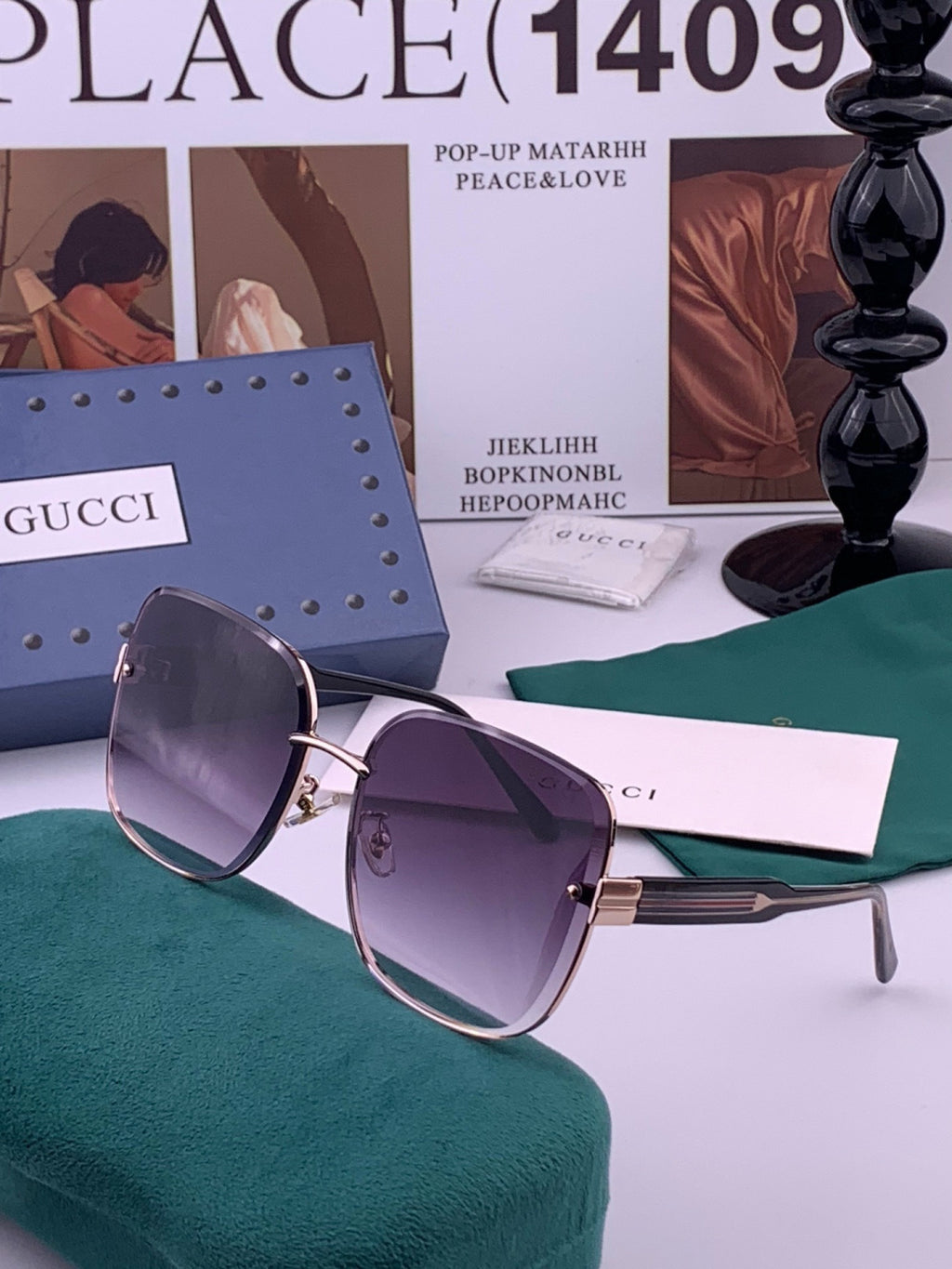 Gucci CH4628 Metal Fashion Red Lens Sunglasses for Men & Women - 381998 - detail image 2